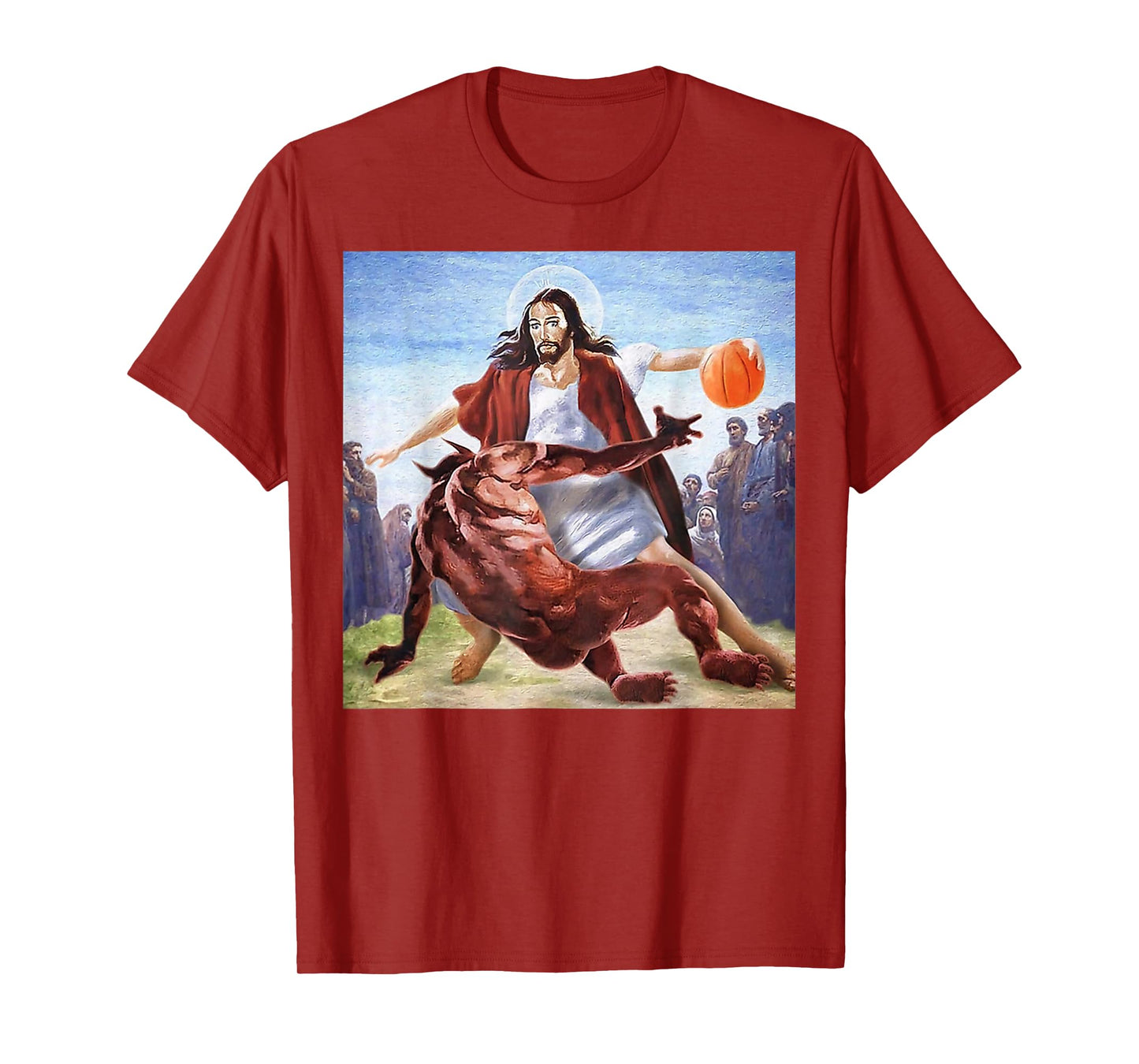 Funny Jesus Crossing Up The Devil Christian Religious T-Shirt