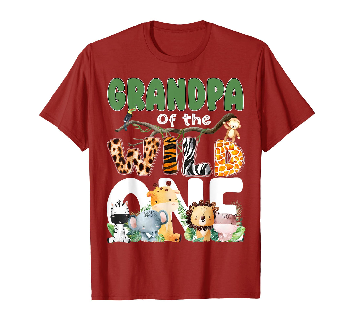 Grandpa Of The Wild One 1st Birthday Safari Family Matching T-Shirt