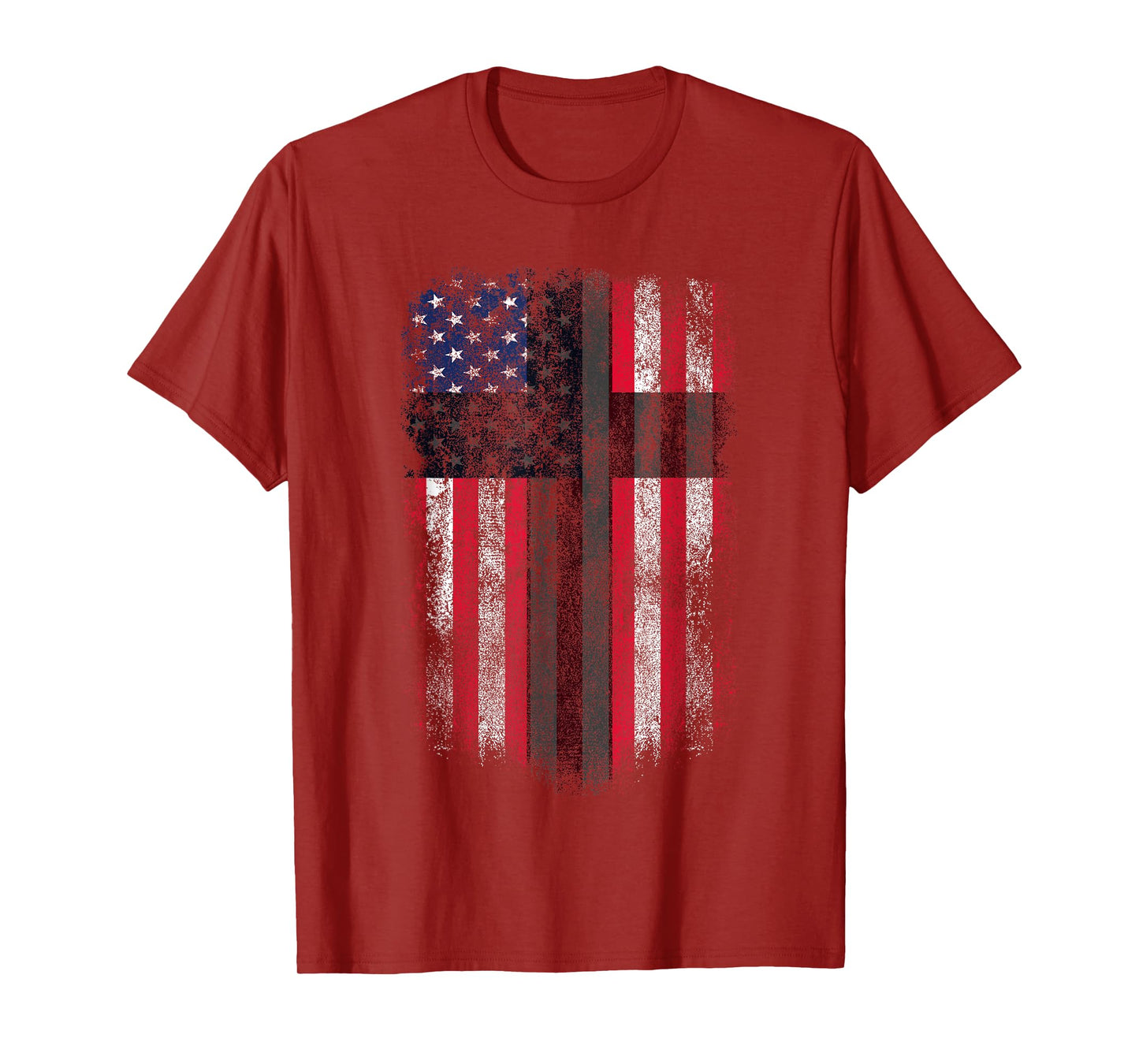 American Flag Cross for Patriotic USA Christians God Faith T-Shirt