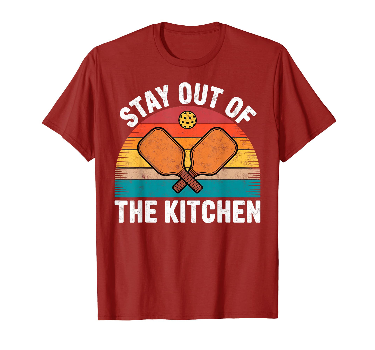 Vintage Stay Out of The Kitchen Pickleball Joke Squad Court T-Shirt