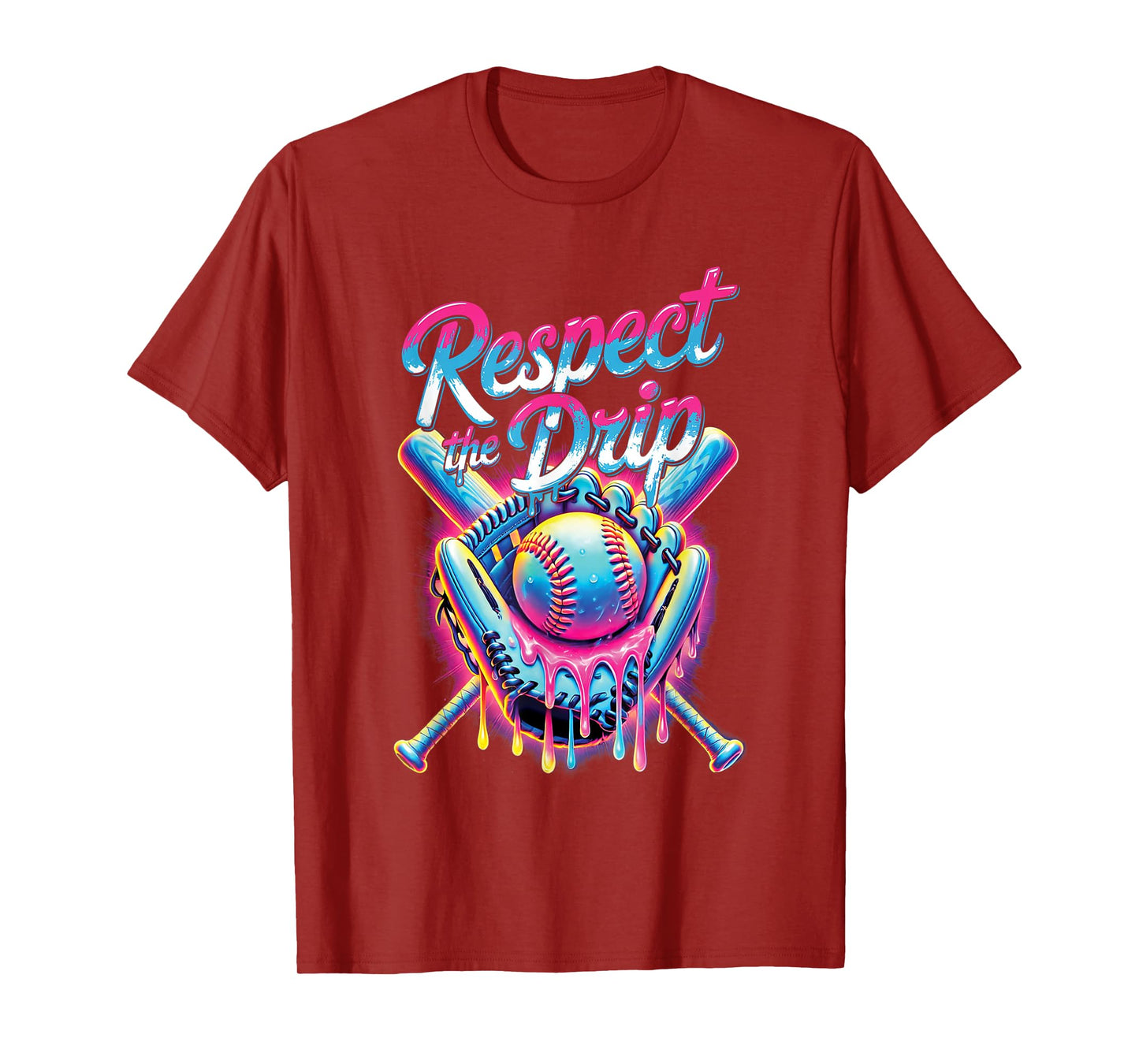 Baseball Drip Ice Cream Dripping Respect The Drip T-Shirt