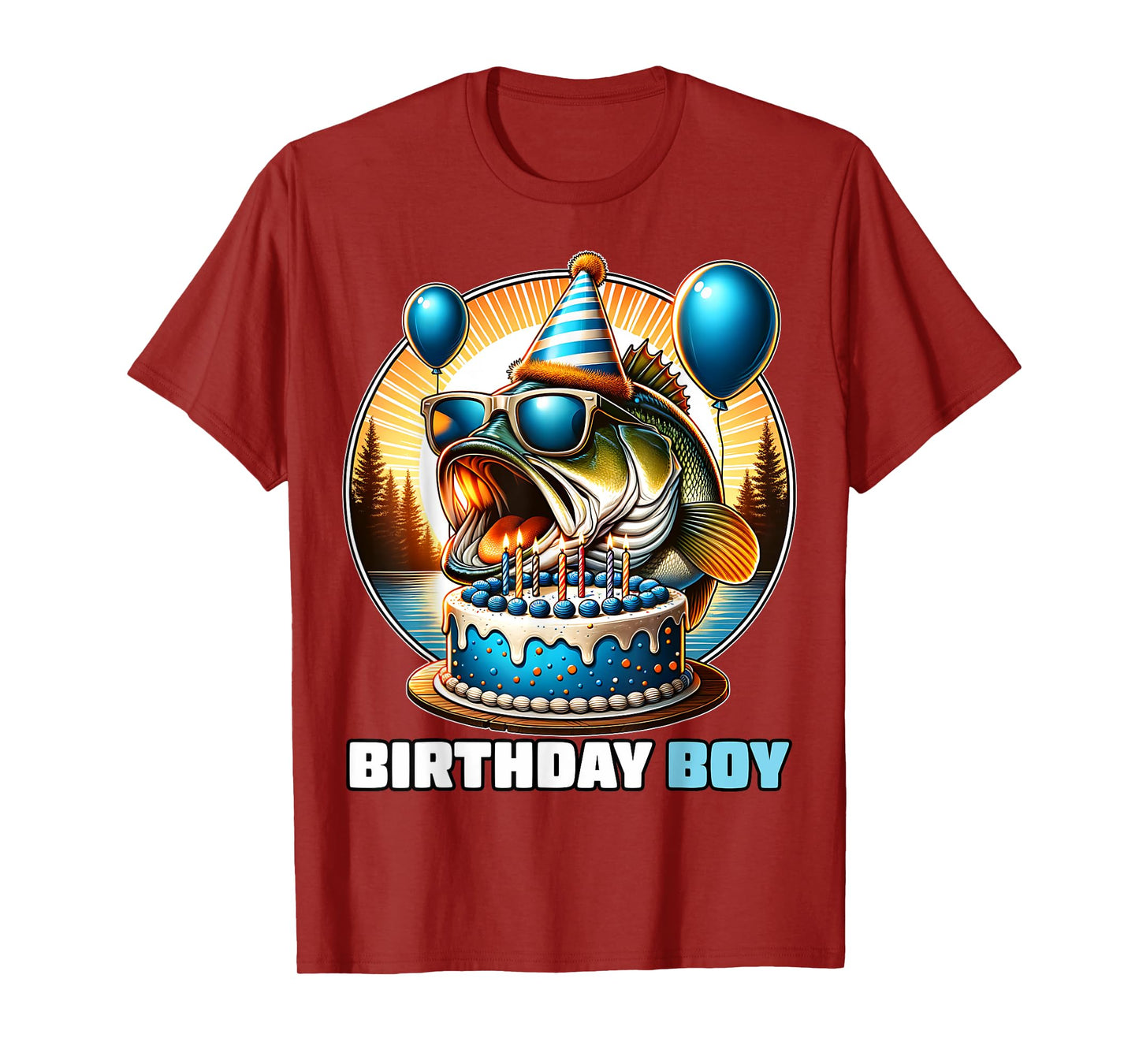 Funny Birthday Boy Fishing Birthday Shirt Bday Party Kids T-Shirt