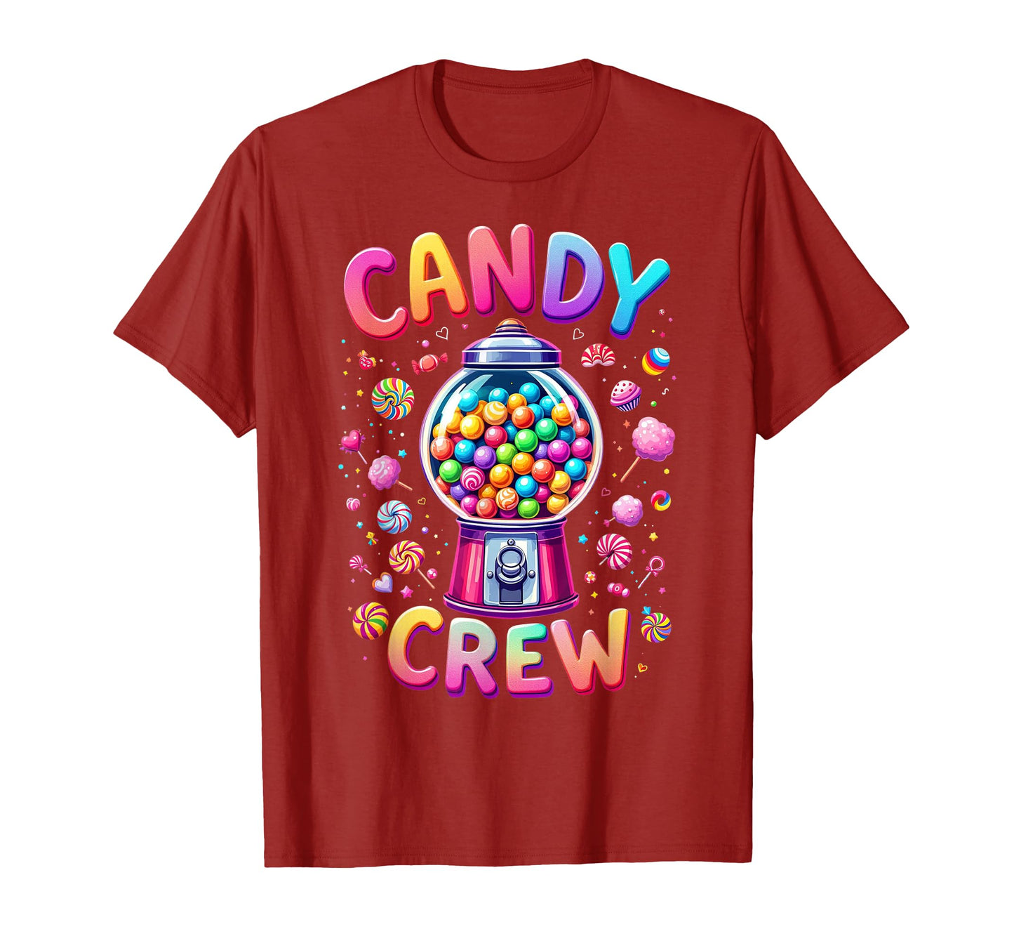 Funny Candy crew Women & Teens Retro Colorful Candy Squad T-Shirt