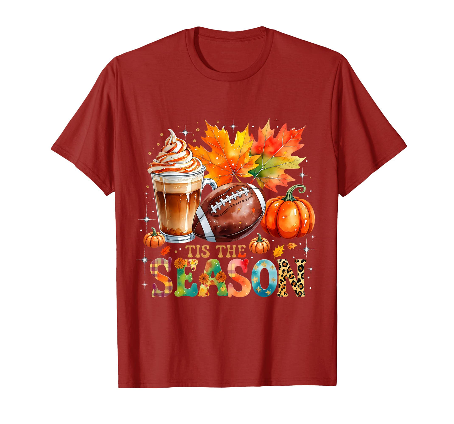 Tis The Season Fall Coffee Football Autumn Gift T-Shirt