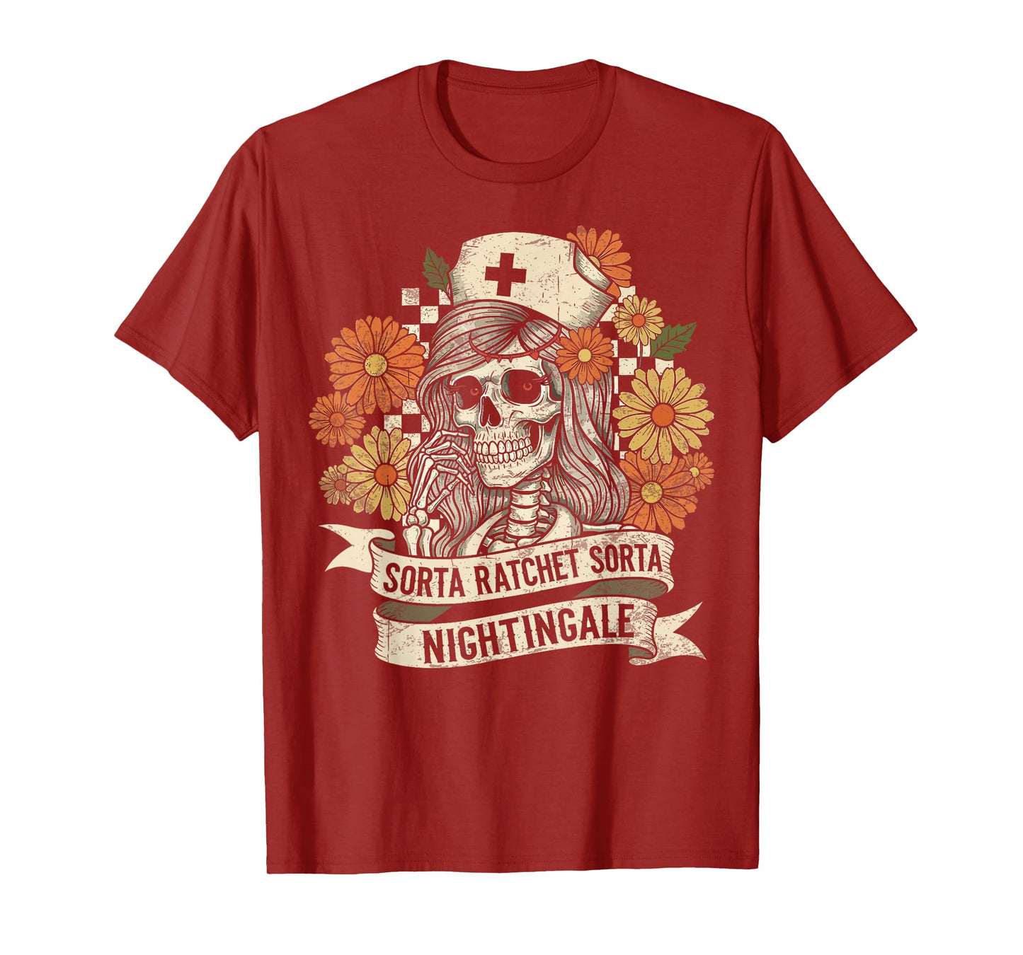 Sorta Ratchet Sorta Nightingale Skeleton Nurse Halloween T-Shirt