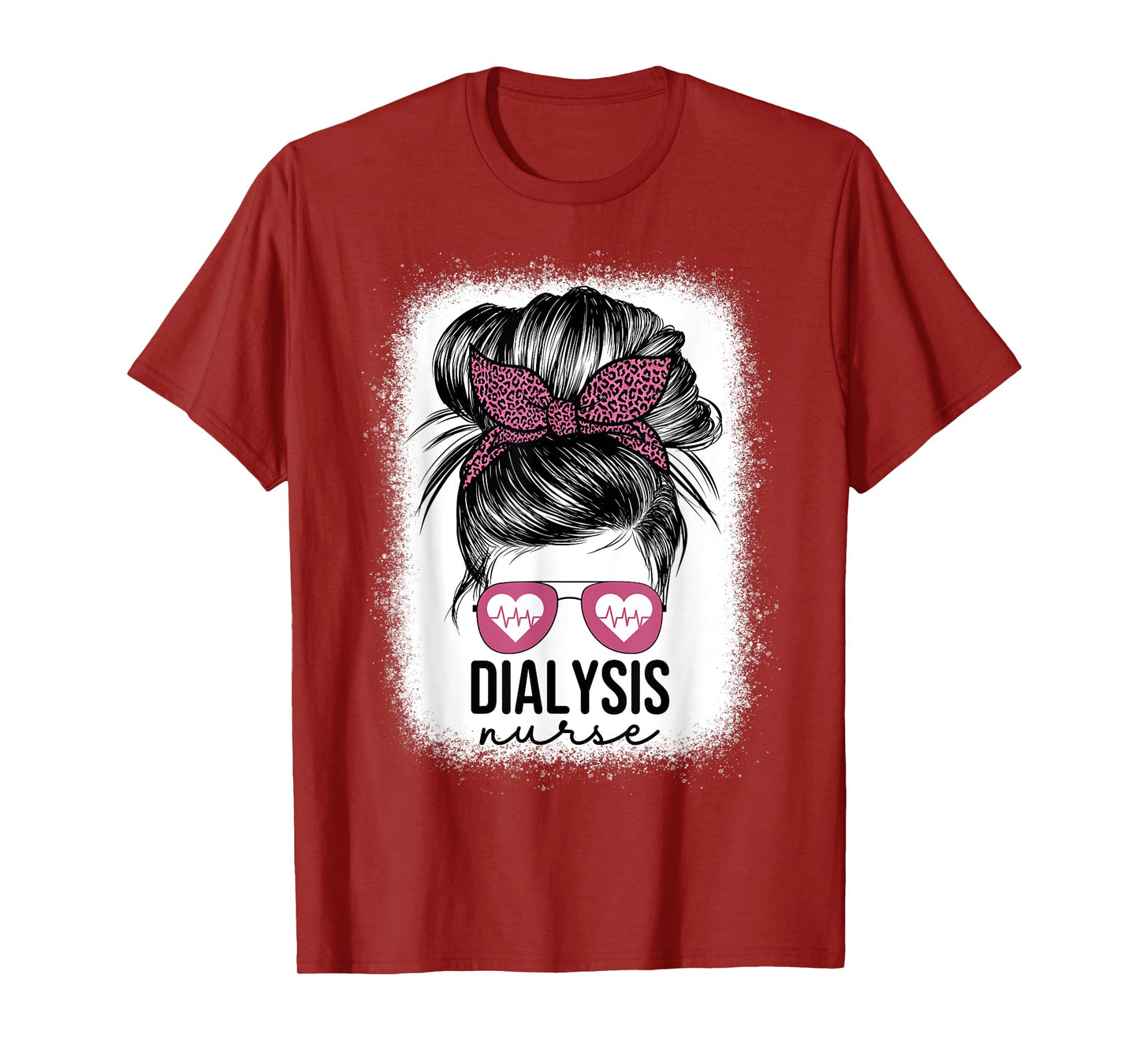 Dialysis Nurse Messy Bun Nephrology Nursing Kidney For Women T-Shirt