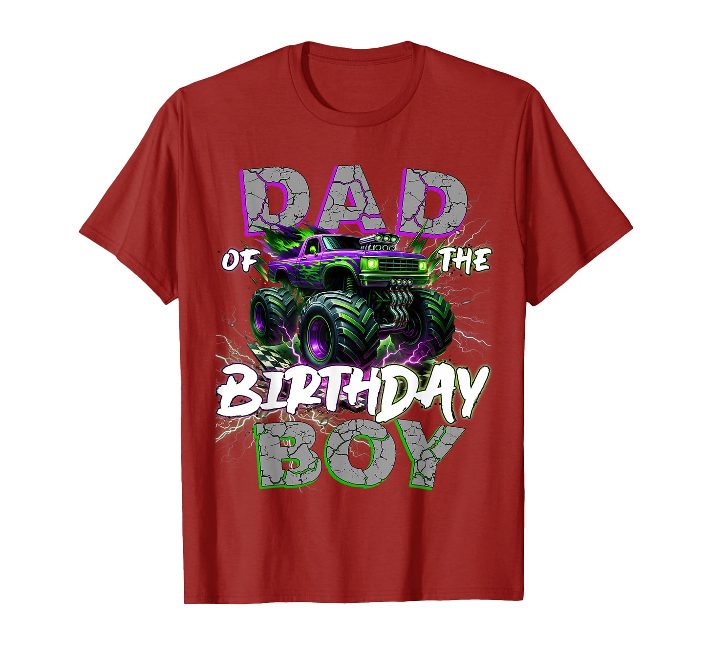 Dad Of The Birthday Monster Truck Family Matching Party T-Shirt
