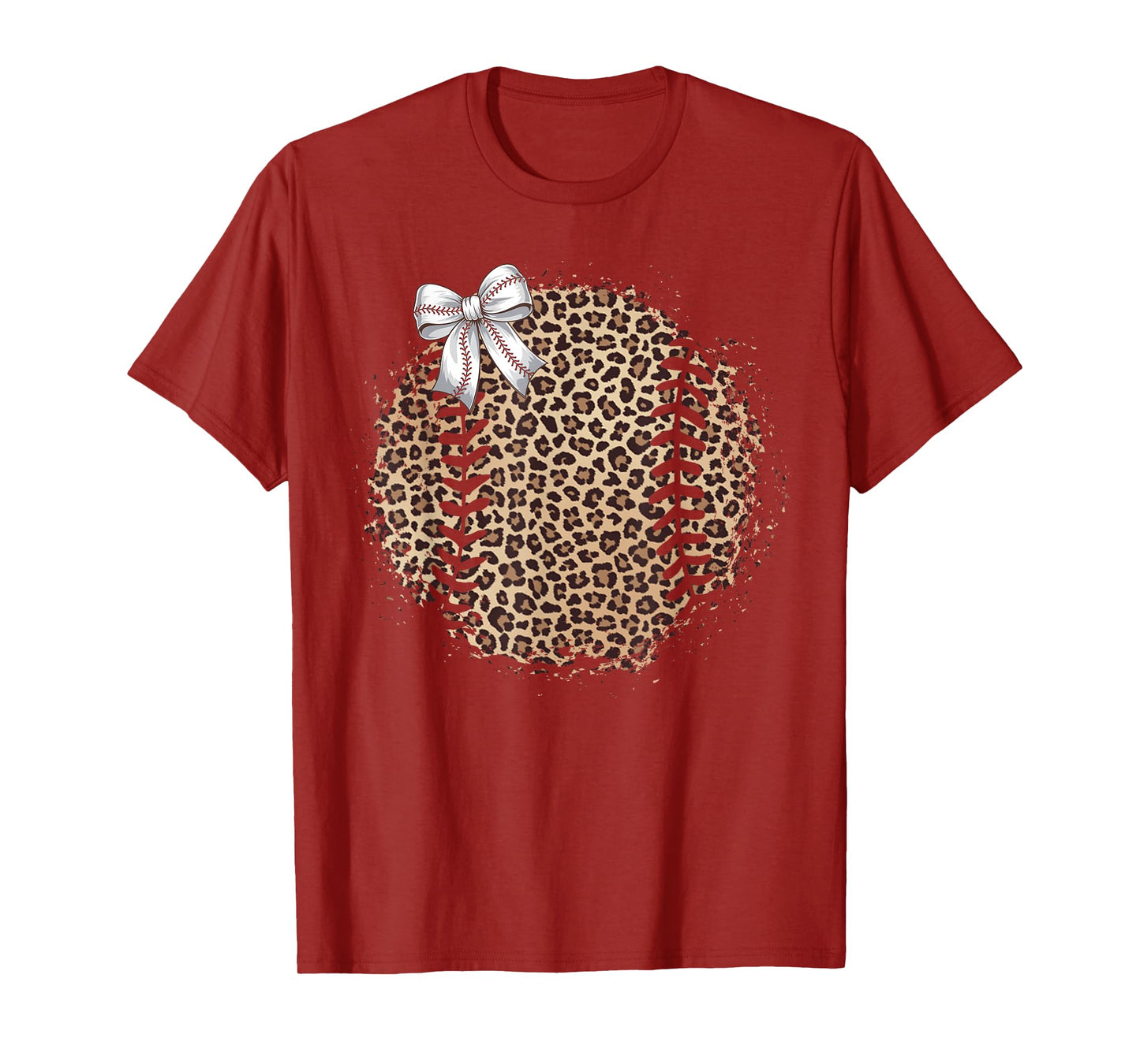 Baseball Mom Leopard Coquette Bow Baseball Mama Game Day T-Shirt
