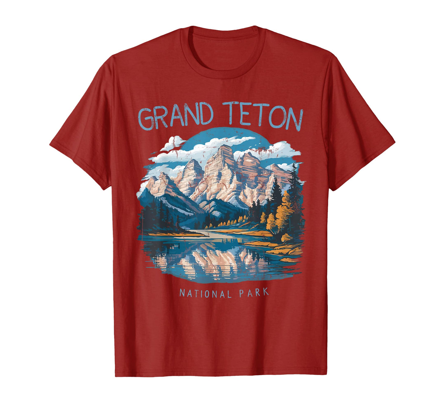 Grand Teton Retro US Wyoming Jackson Hole Lake Vintage Parks T-Shirt