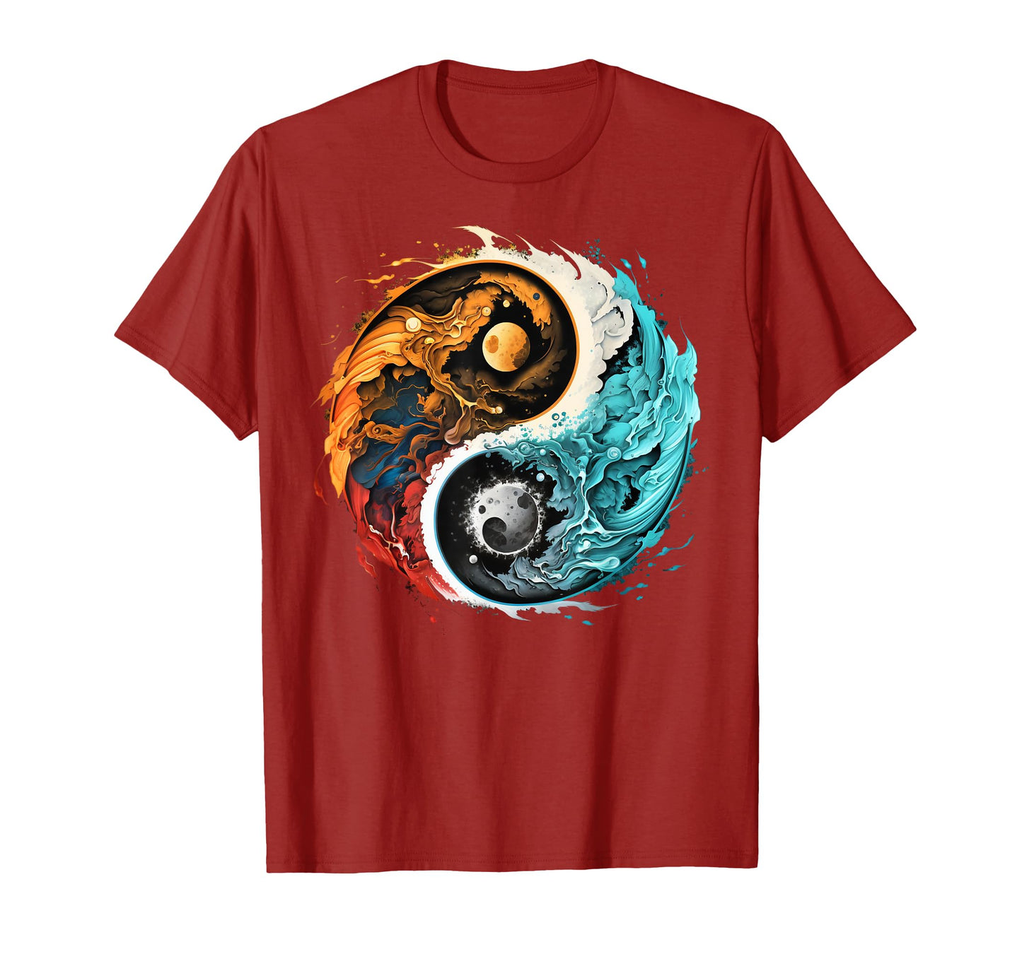 Colorful Taoism Yin Yang Splash on Zen Taijitu Yin Yang T-Shirt