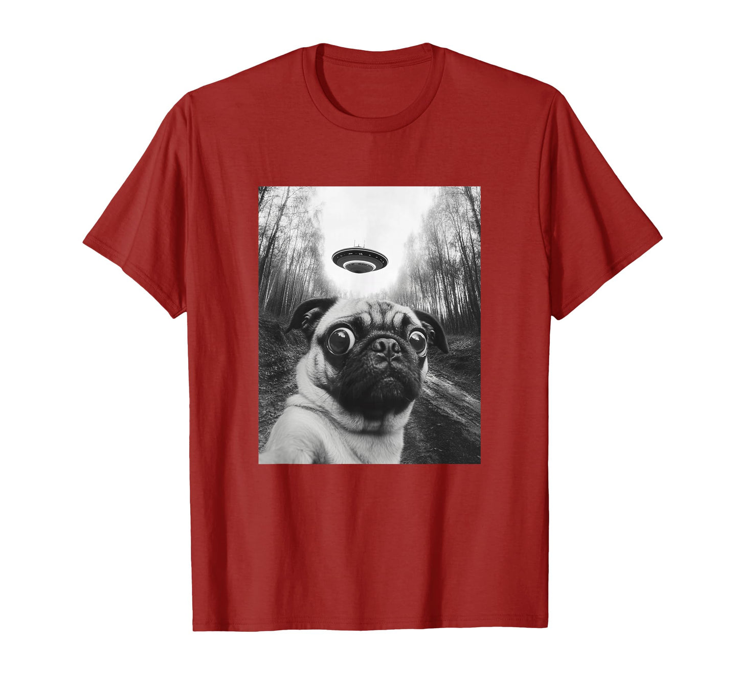 Pug UFO Meme - Funny Pug Selfie with UFO T-Shirt