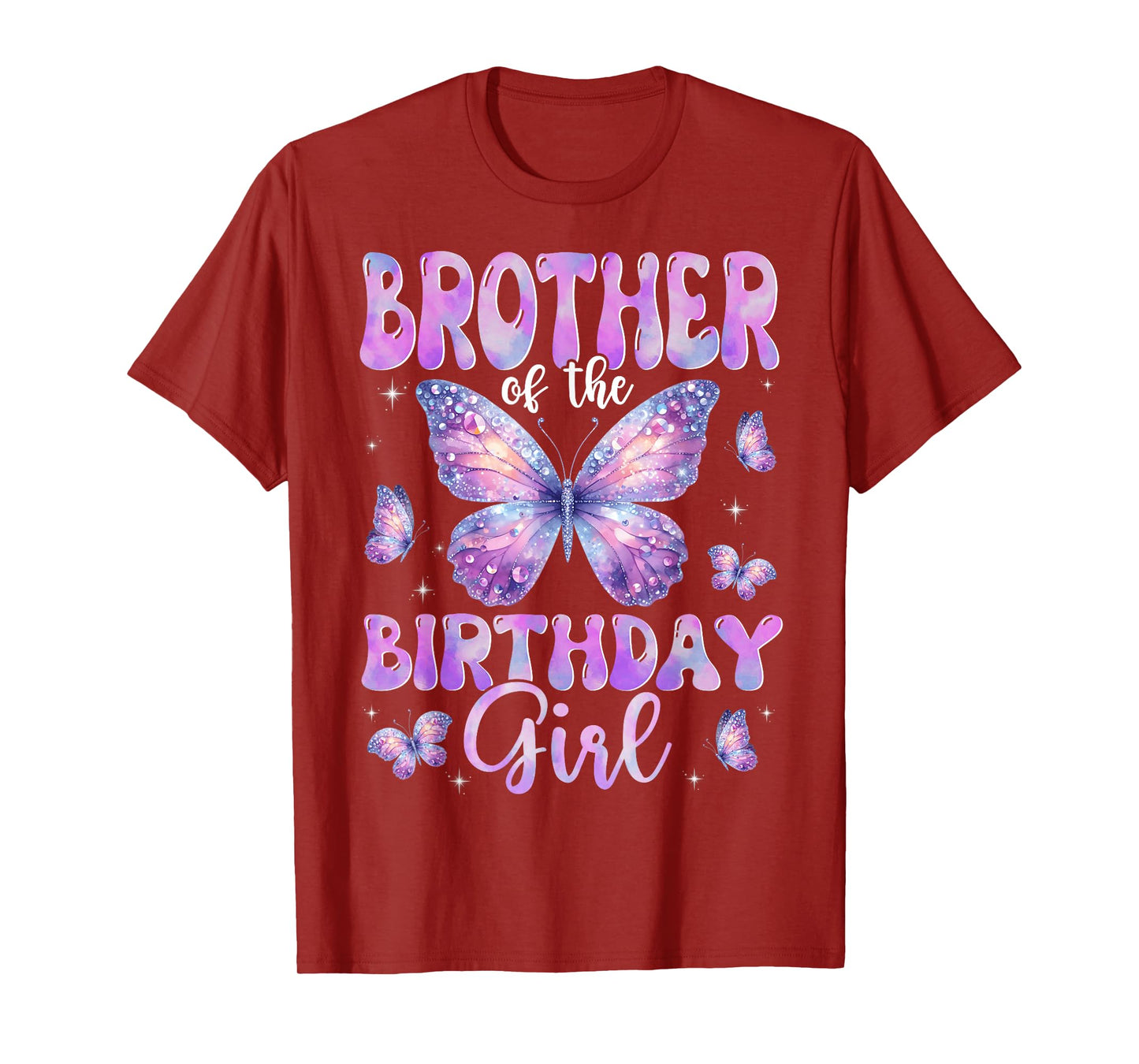 Brother Of The Birthday Girl Butterfly Family Matching T-Shirt