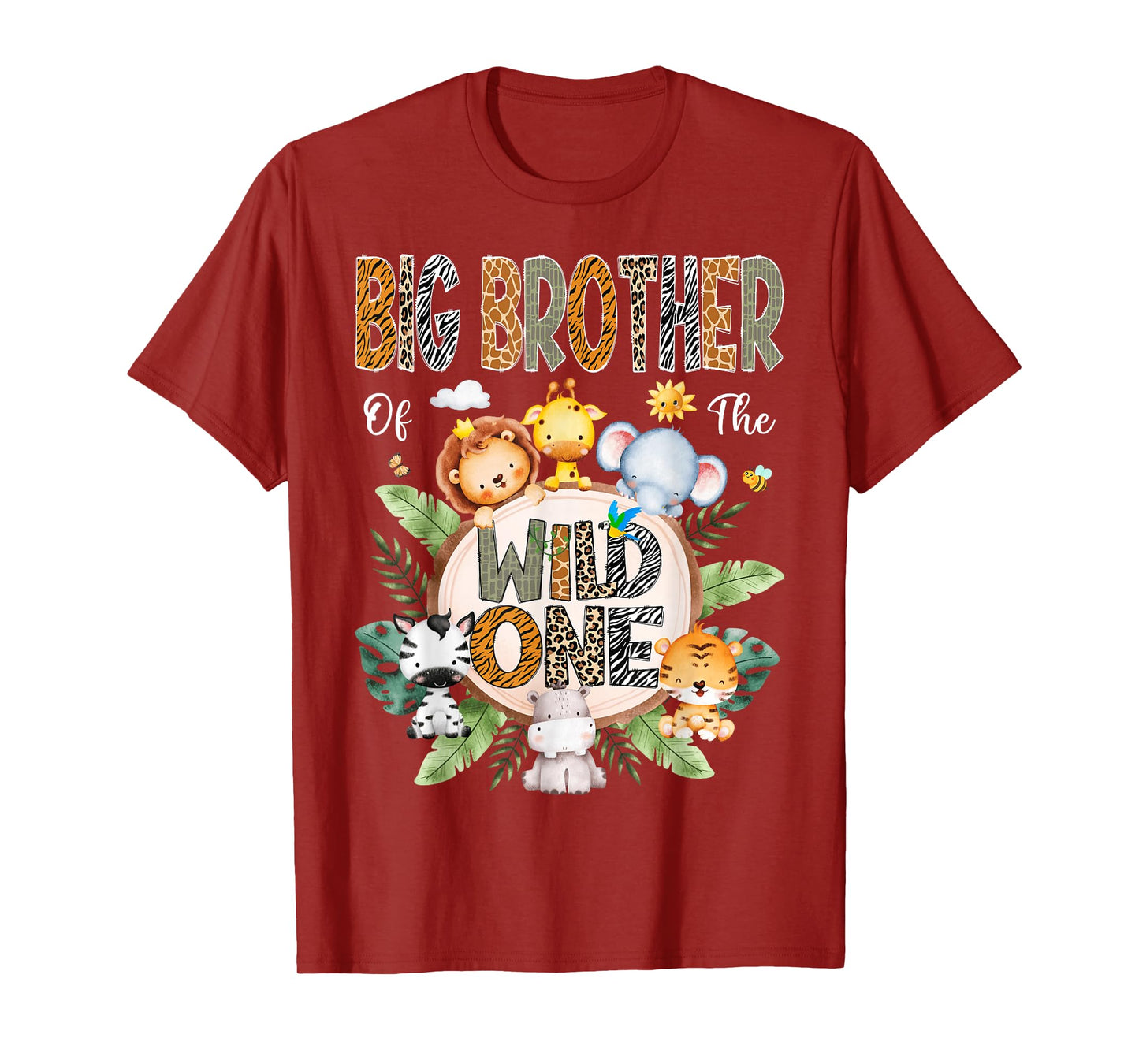 Big Brother Of The Wild One First Birthday Safari Jungle T-Shirt