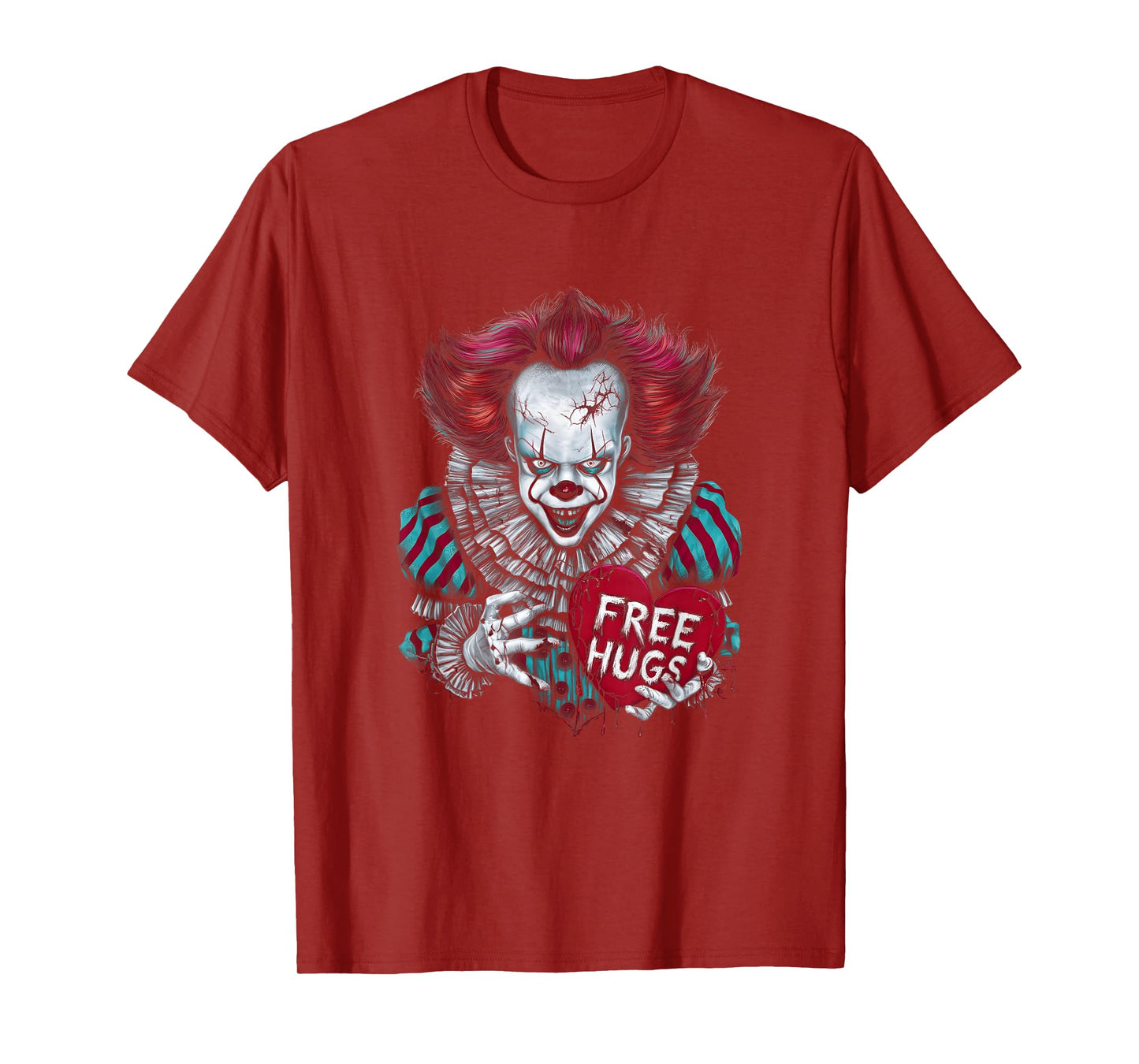Free a Hugs Scary Clown Valentine Halloween Horror Character T-Shirt