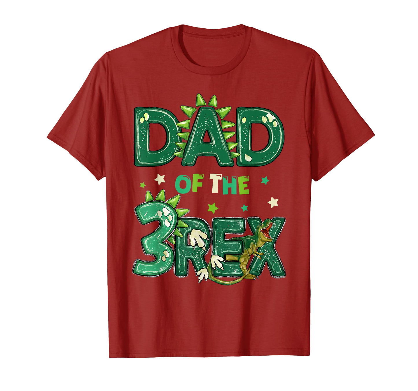 Dad Of The Three Rex Birthday Dinosaur Family Matching T-Shirt
