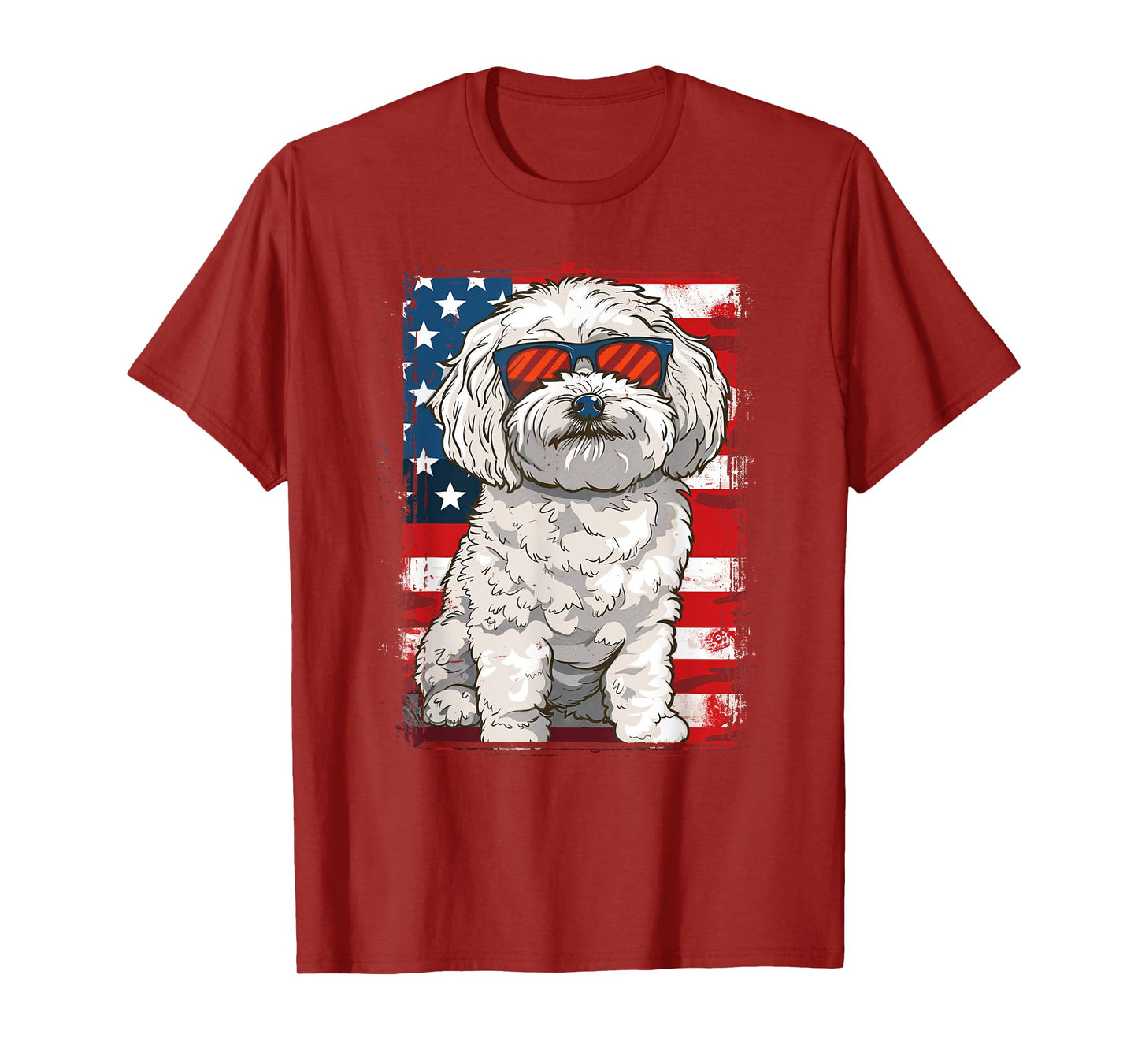 Cavachon Dog 4th July America USA Flag Patriotic T-Shirt
