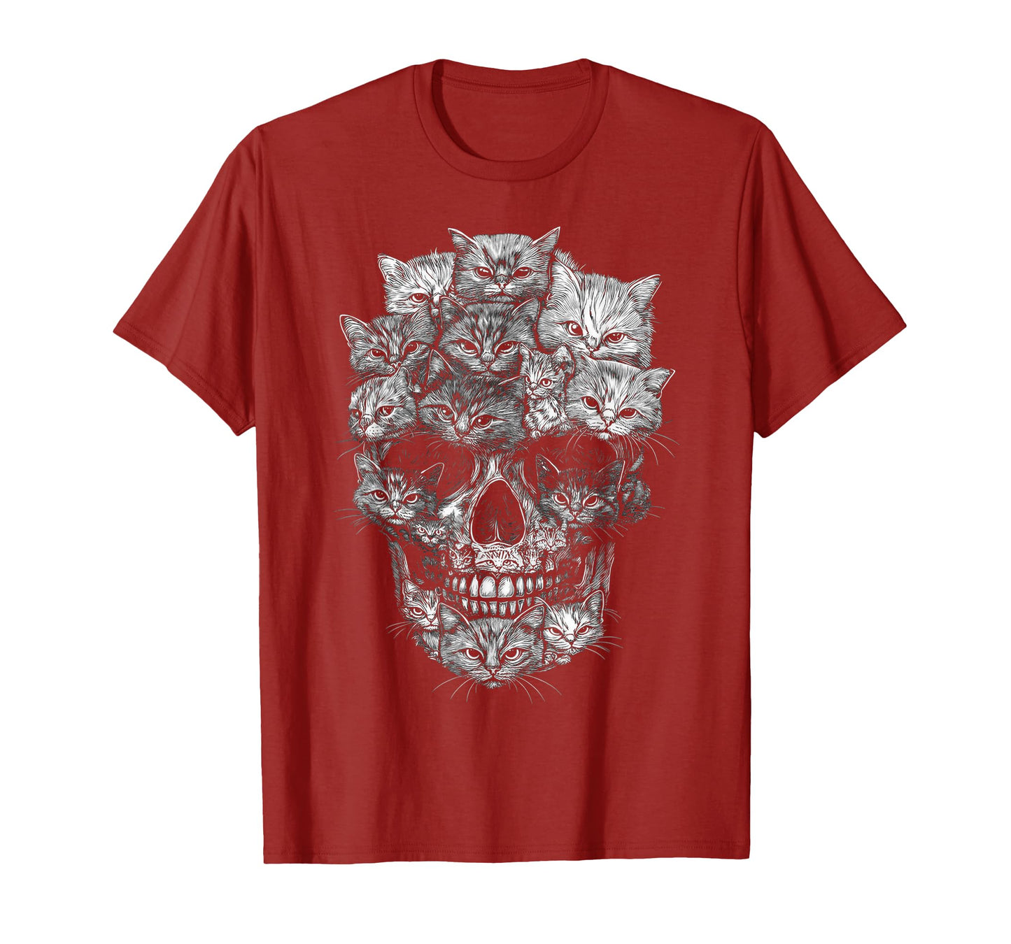 A Skull But It's Cats Kitty Skeleton Halloween Cat Skull T-Shirt