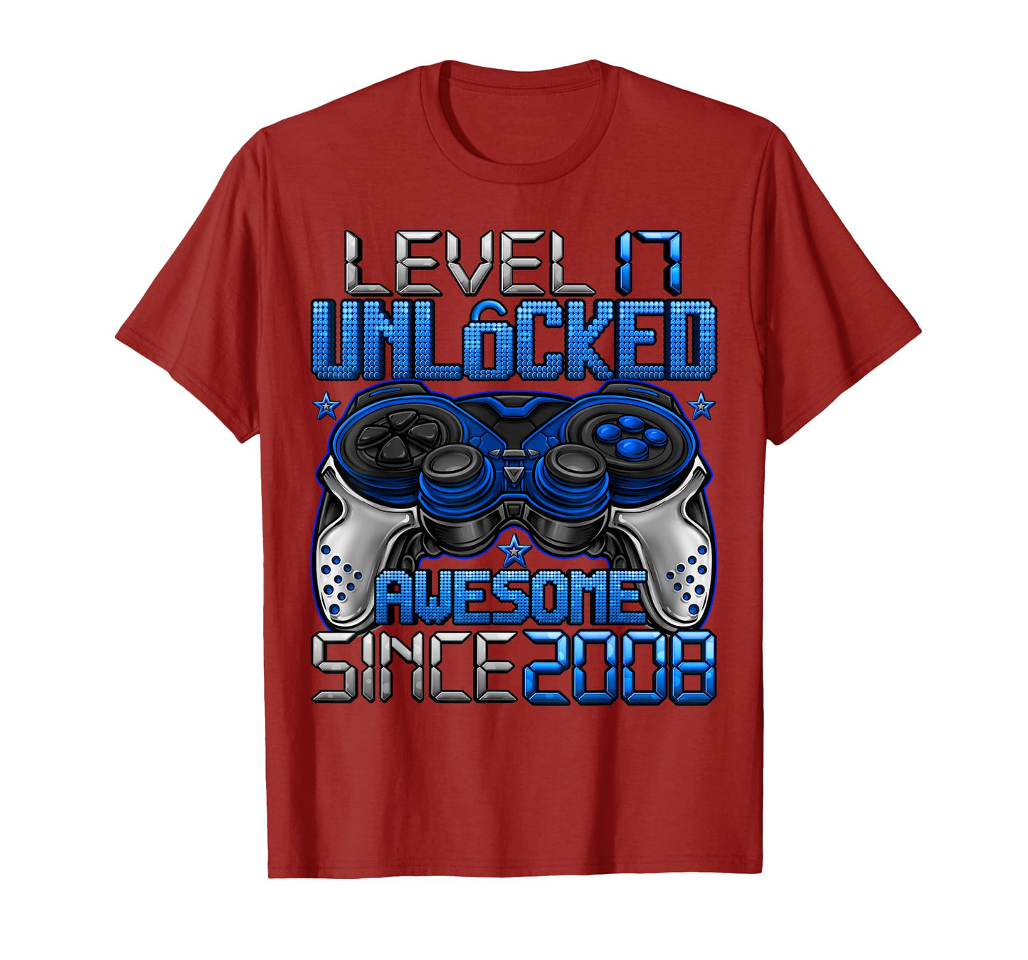Level 17 Unlocked 17 Year Old Gifts Boys 17th Birthday Boy T-Shirt