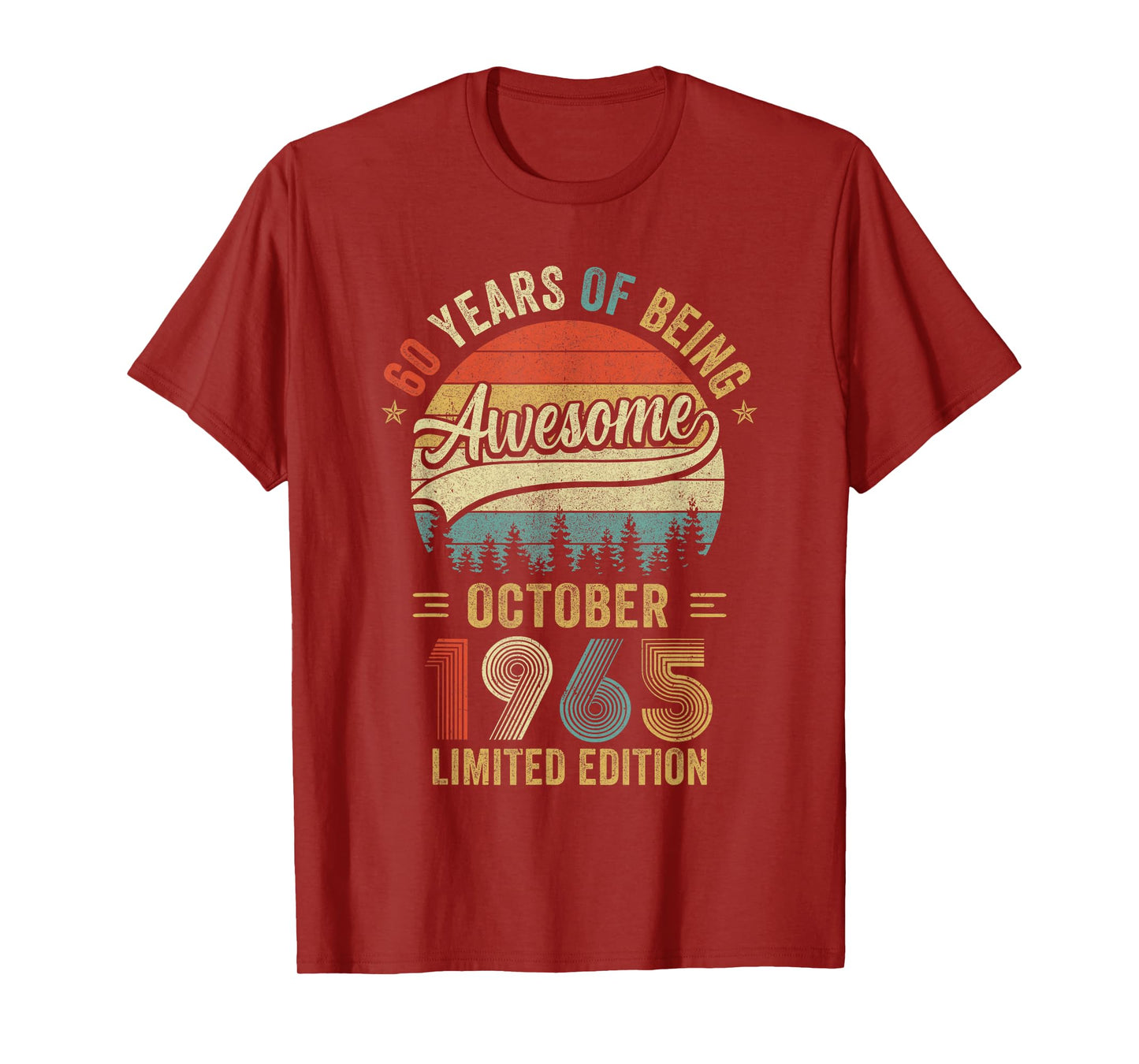 Vintage October 1965 Old 60Th Birthday Men Women T-Shirt
