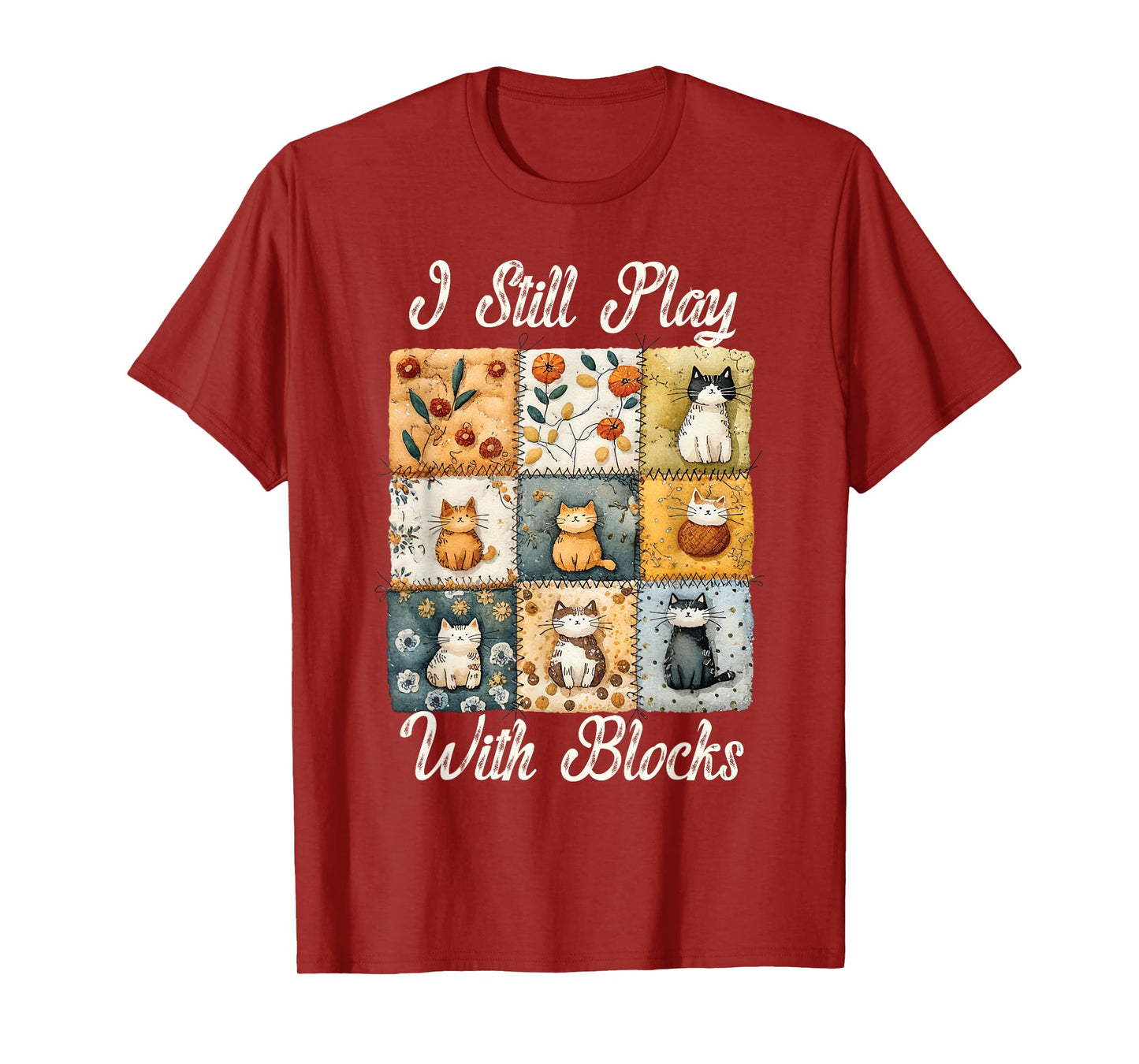 Funny Sewing Quilting Art For Women cat Quilting Lover T-Shirt