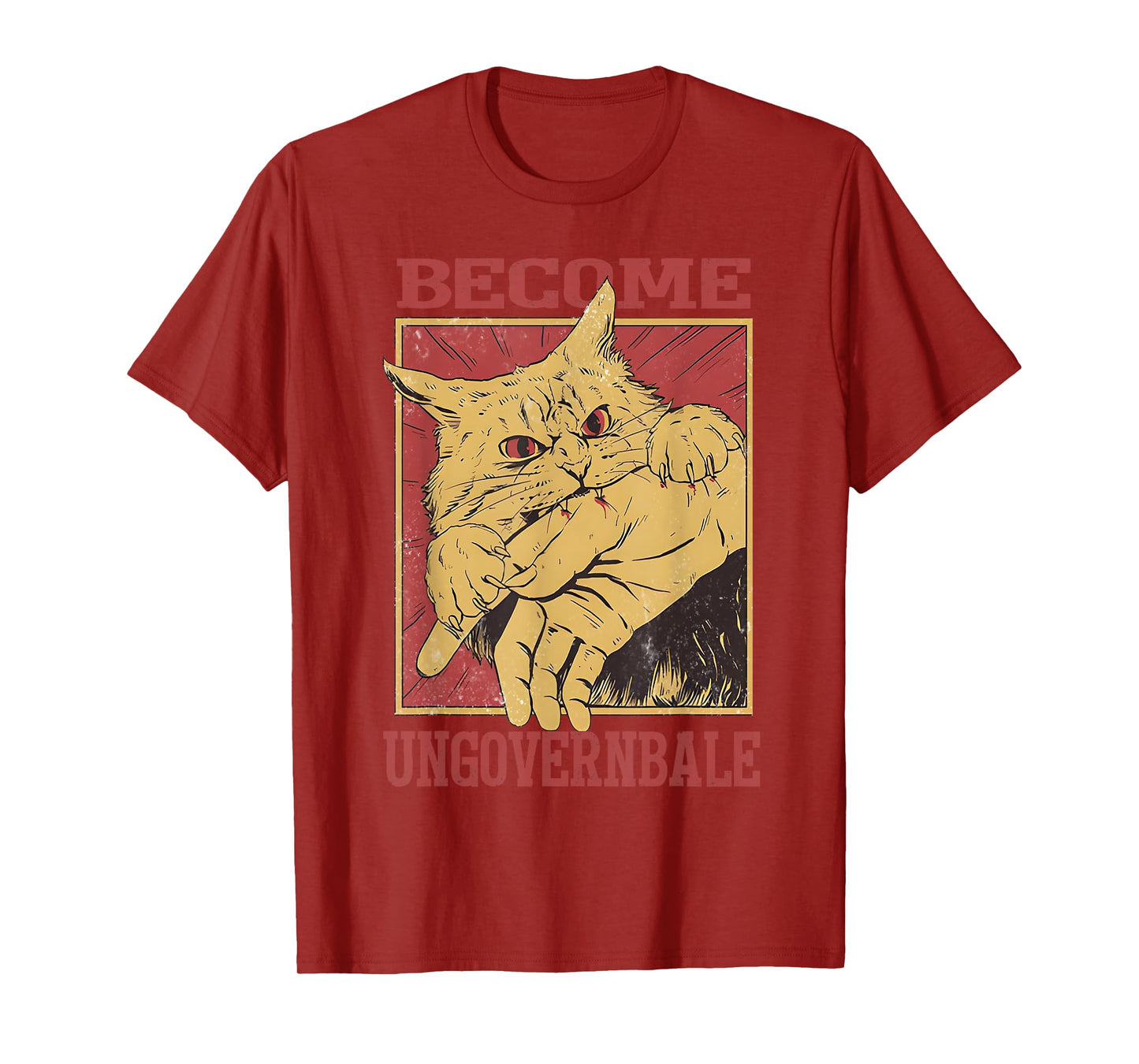 Become Ungovernable - Black Cat Biting Hand Funny Meme T-Shirt