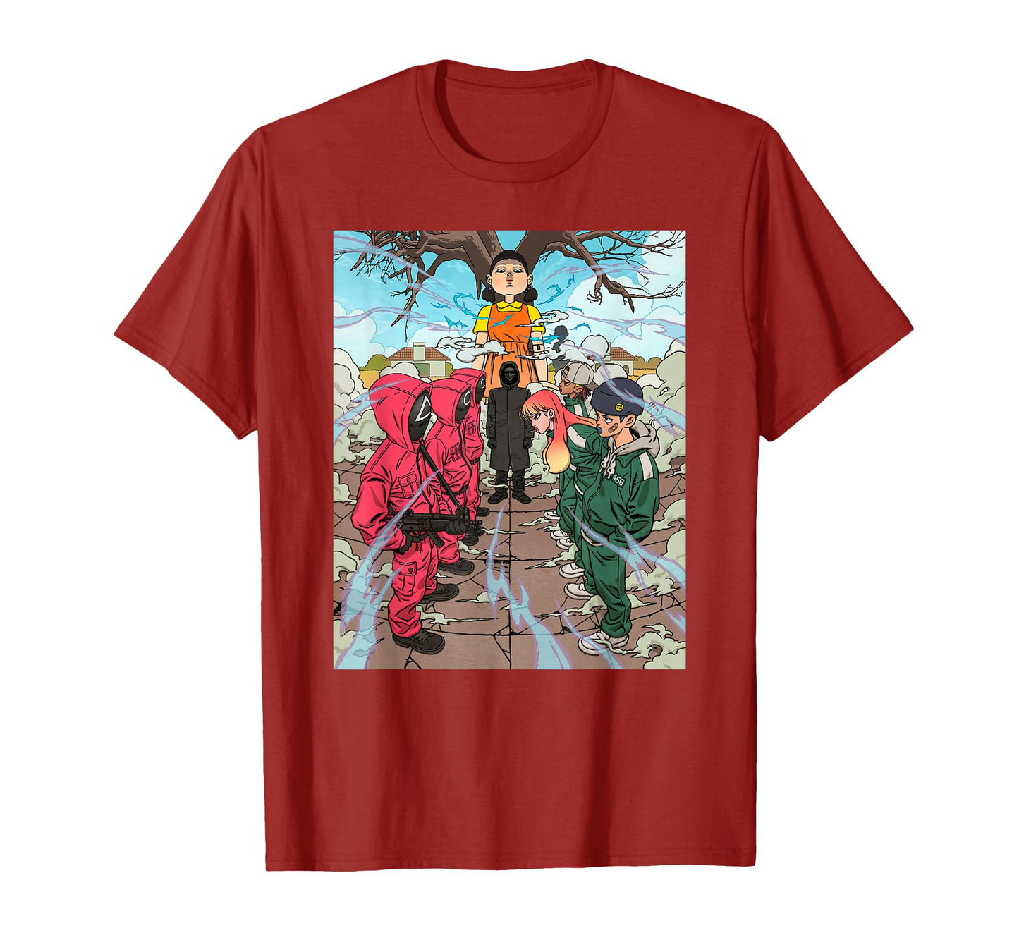 Squid Game Iconic Red Light Green Light Game Chest Poster T-Shirt