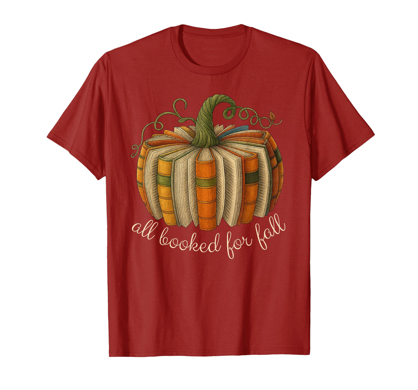 All Booked for Fall Book Pumpkin Reading Halloween Teacher T-Shirt