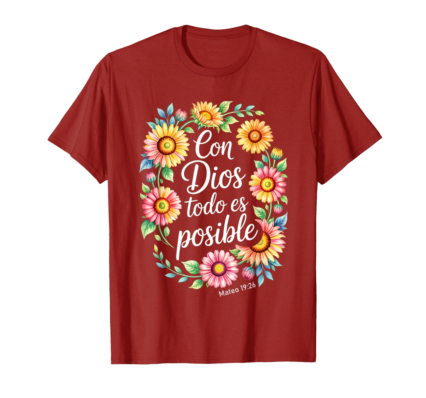 Con Dios Todo ES Posible Shirt Christian Spanish for Womens T-Shirt