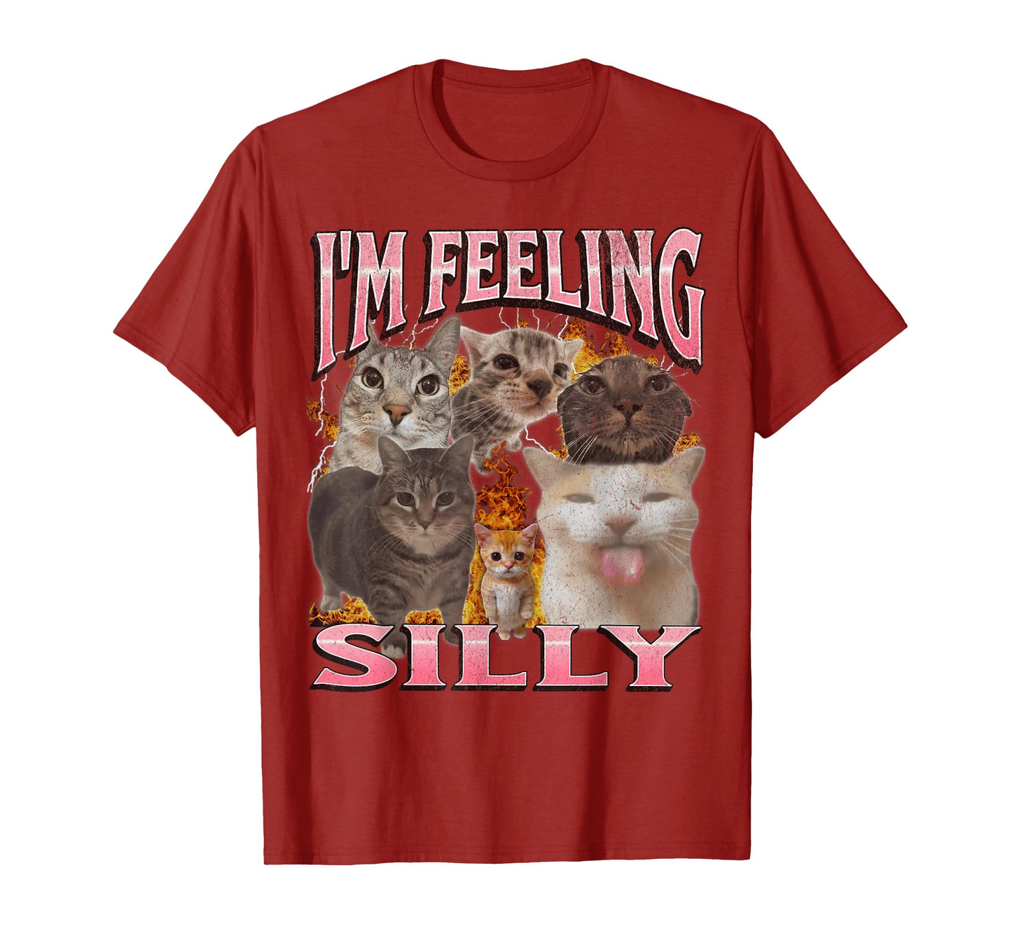 I'm Feeling Silly Funny Cat Meme Bootleg Graphic T-Shirt for Men Women
