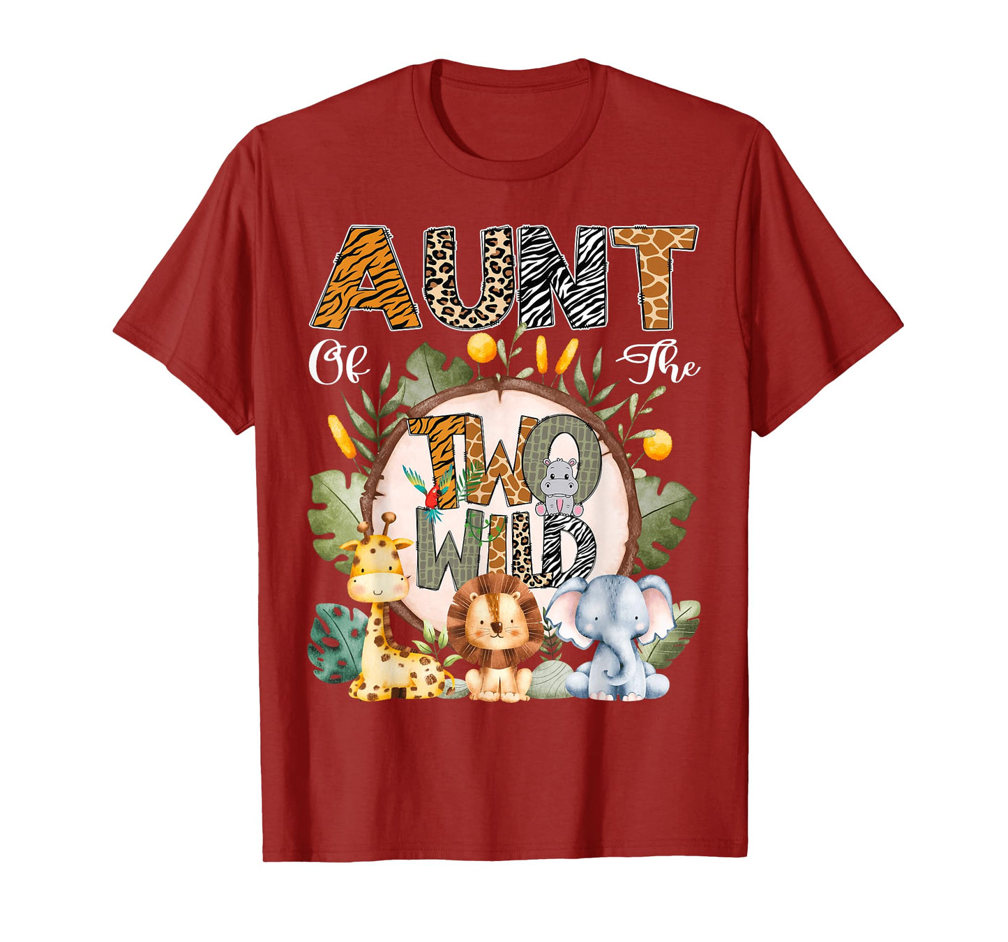 Aunt Of The Two Wild Animal Safari 2Nd Birthday Party T-Shirt
