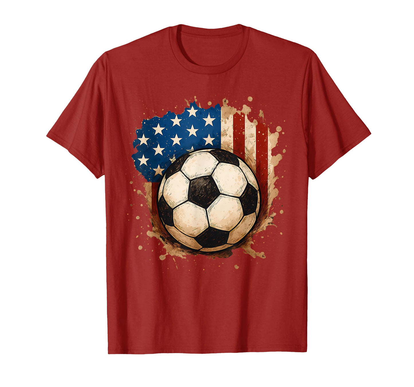4th Of July Patriotic Soccer USA American Flag Boys Mens T-Shirt