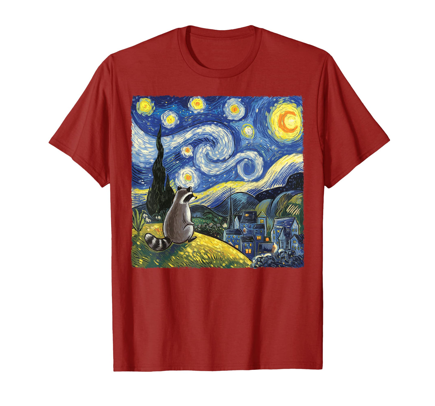 Raccoon Starry Night Van Gogh Racoon Gifts For Men Women Kid T-Shirt
