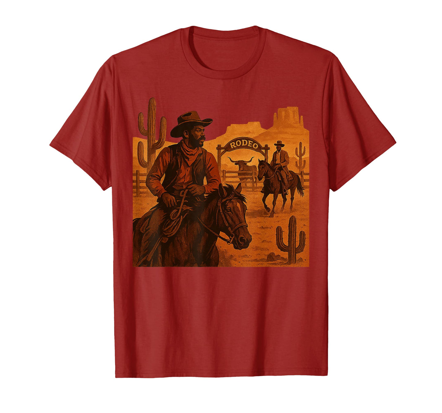 Black Cowboy Western Rodeo Melanin History Texas Boy Men T-Shirt