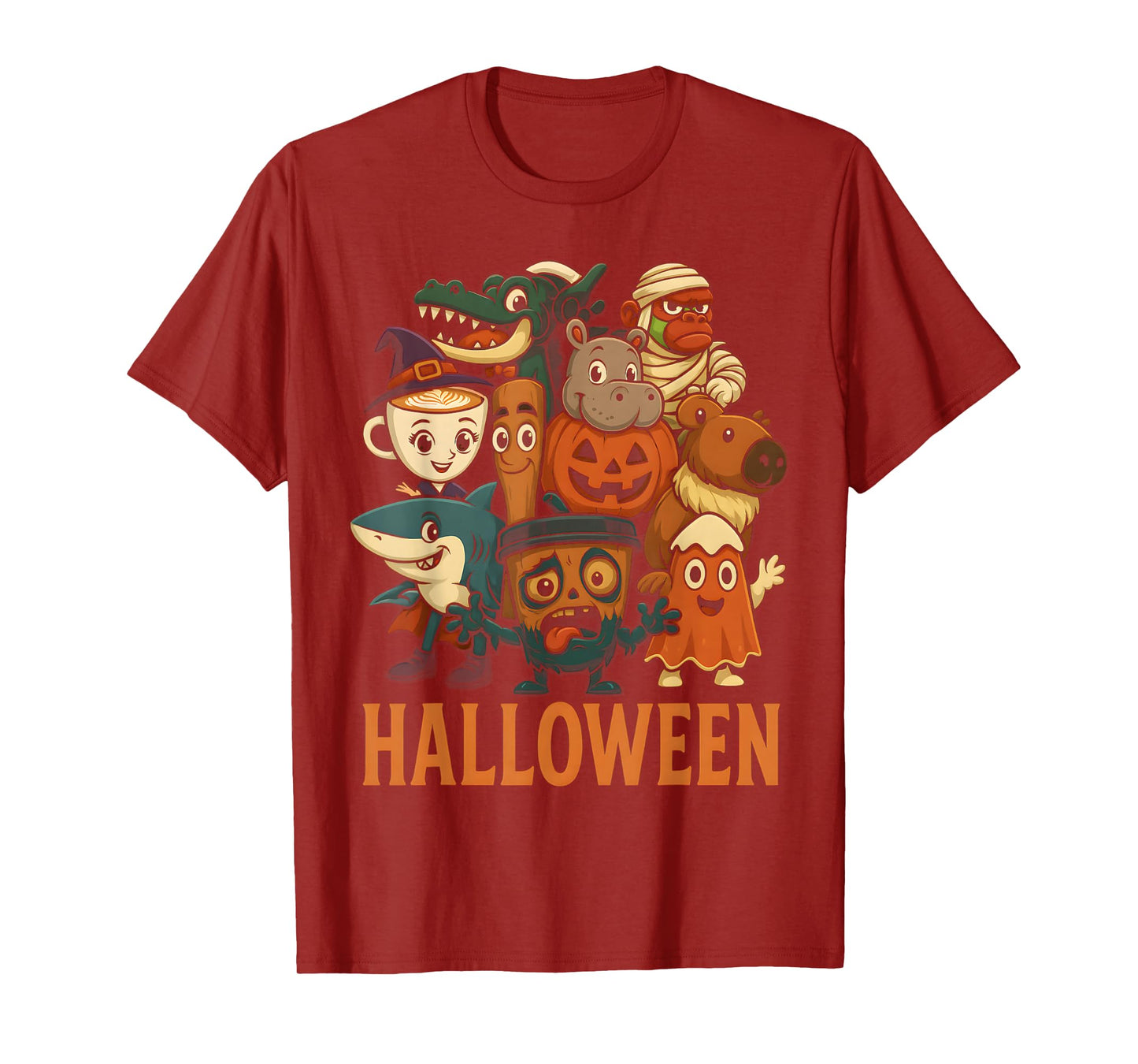 Italian Brainrot Characters Halloween Birthday Costume Party T-Shirt