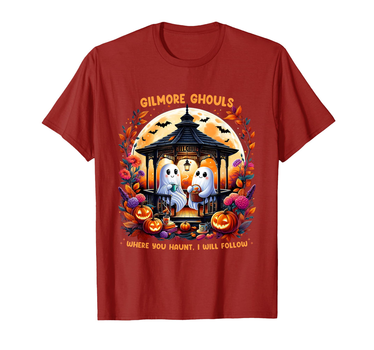 Halloween Gilmore Ghouls Where You Haunt I Will Follow Ghost T-Shirt