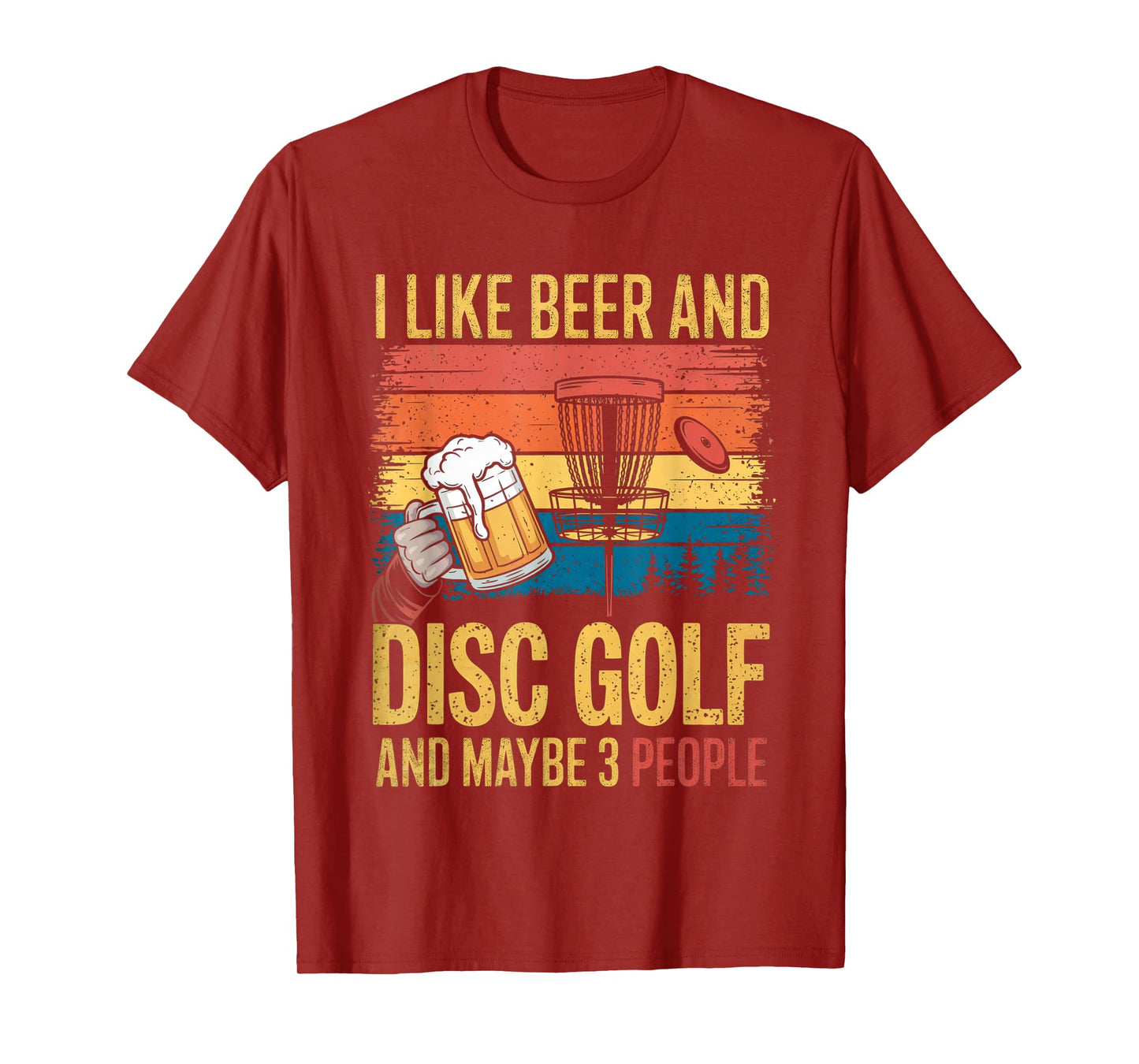 Funny Disc Golf Design For Men Women Disc Golf Player Beer T-Shirt
