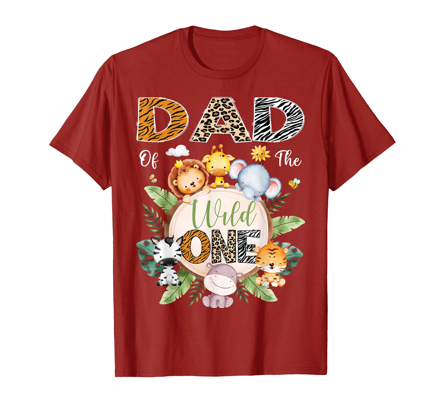 Dad Of The Wild One 1St Birthday Safari Jungle Animal T-Shirt