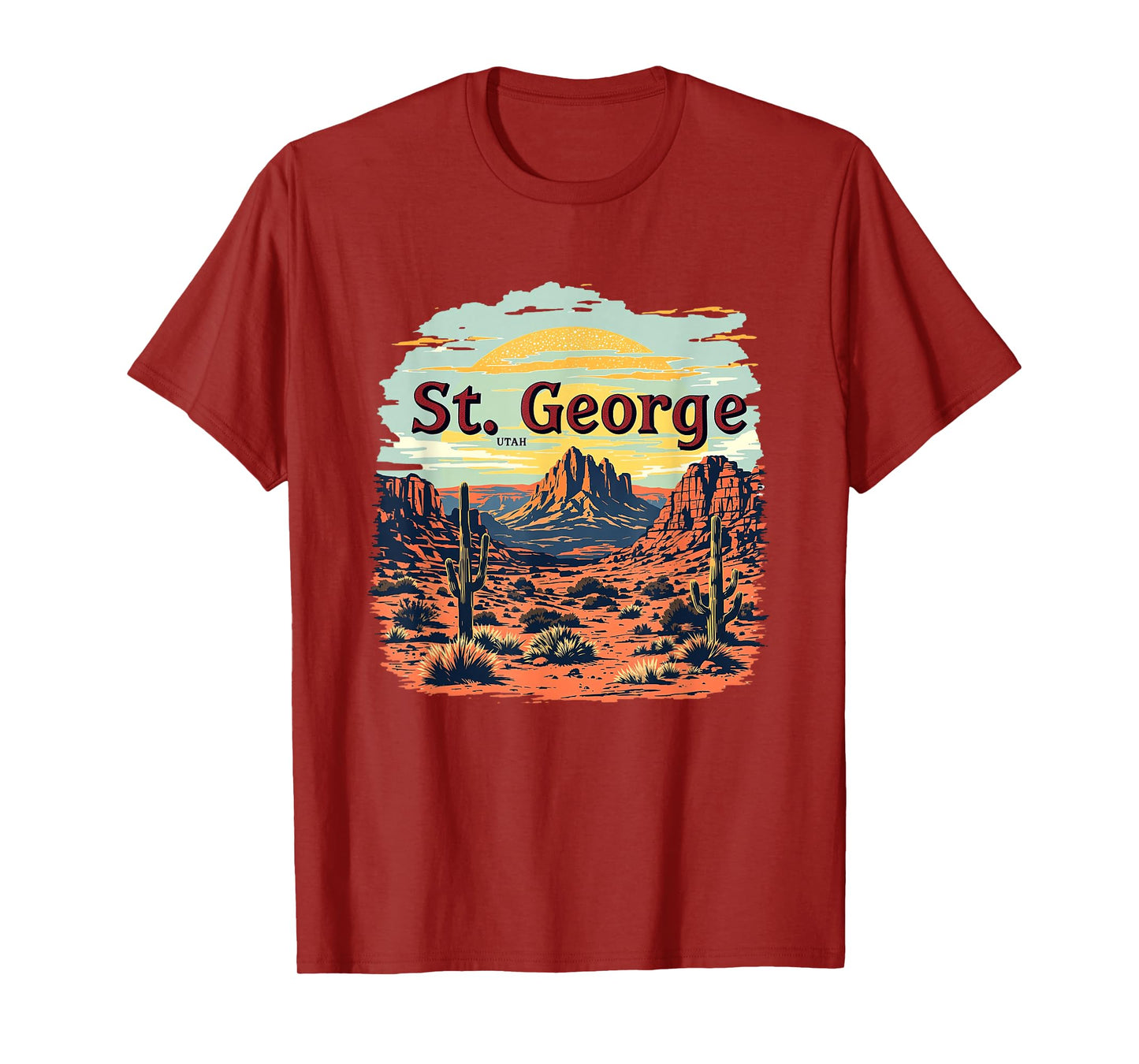 St. George Desert Mountain Vintage St. George Utah Cityscape T-Shirt