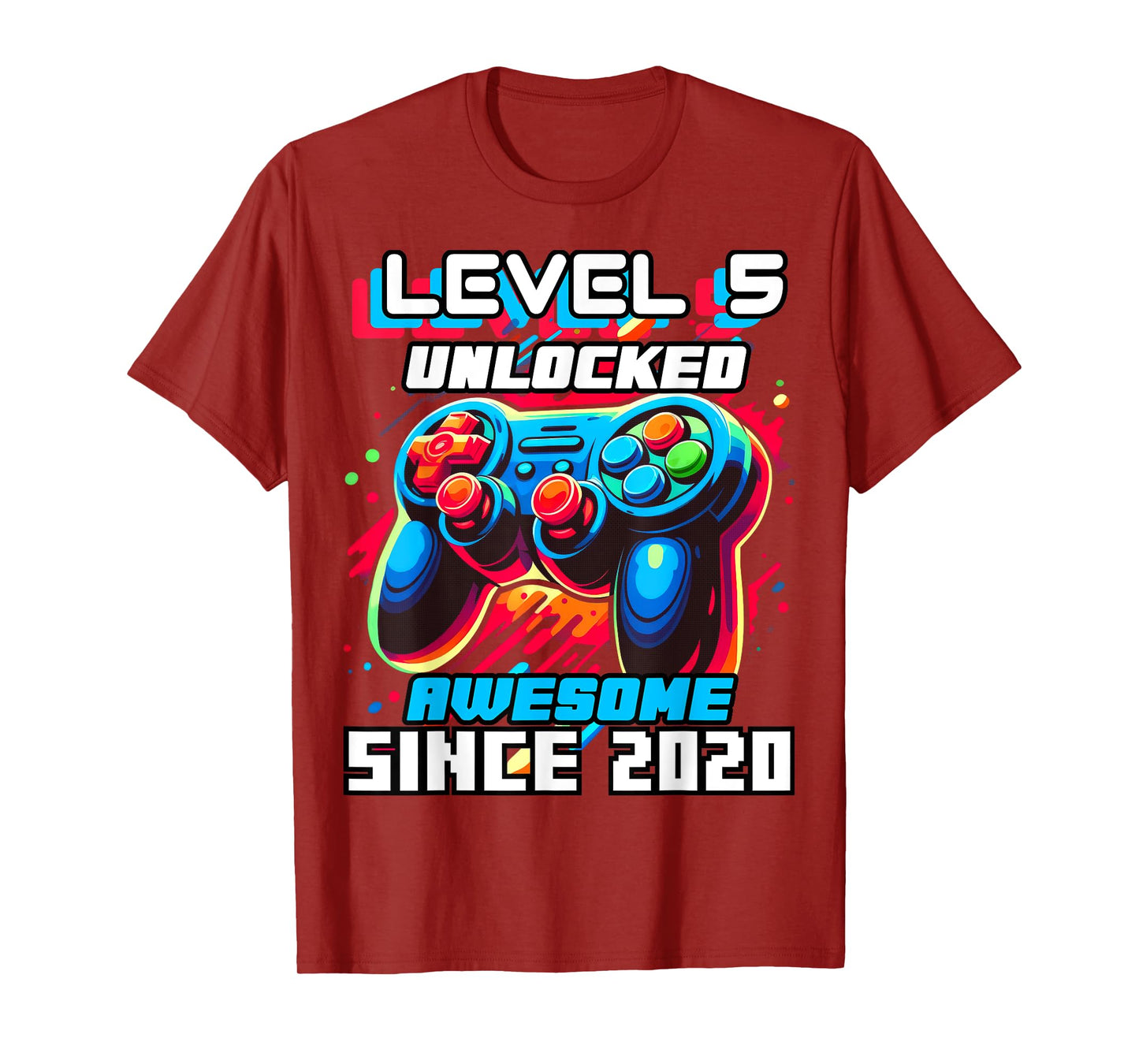 5th Birthday Boy Level 5 Gamer 5 Year Video Game Party T-Shirt
