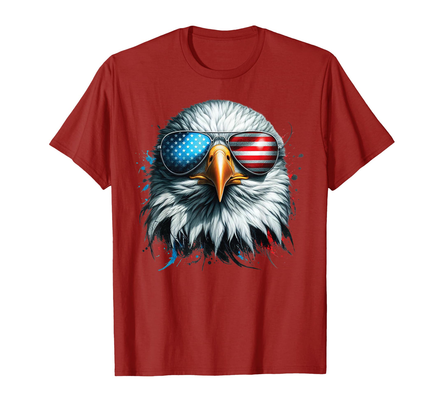 Cool Bald Eagle American Sunglasses Patriotic Man Funny T-Shirt