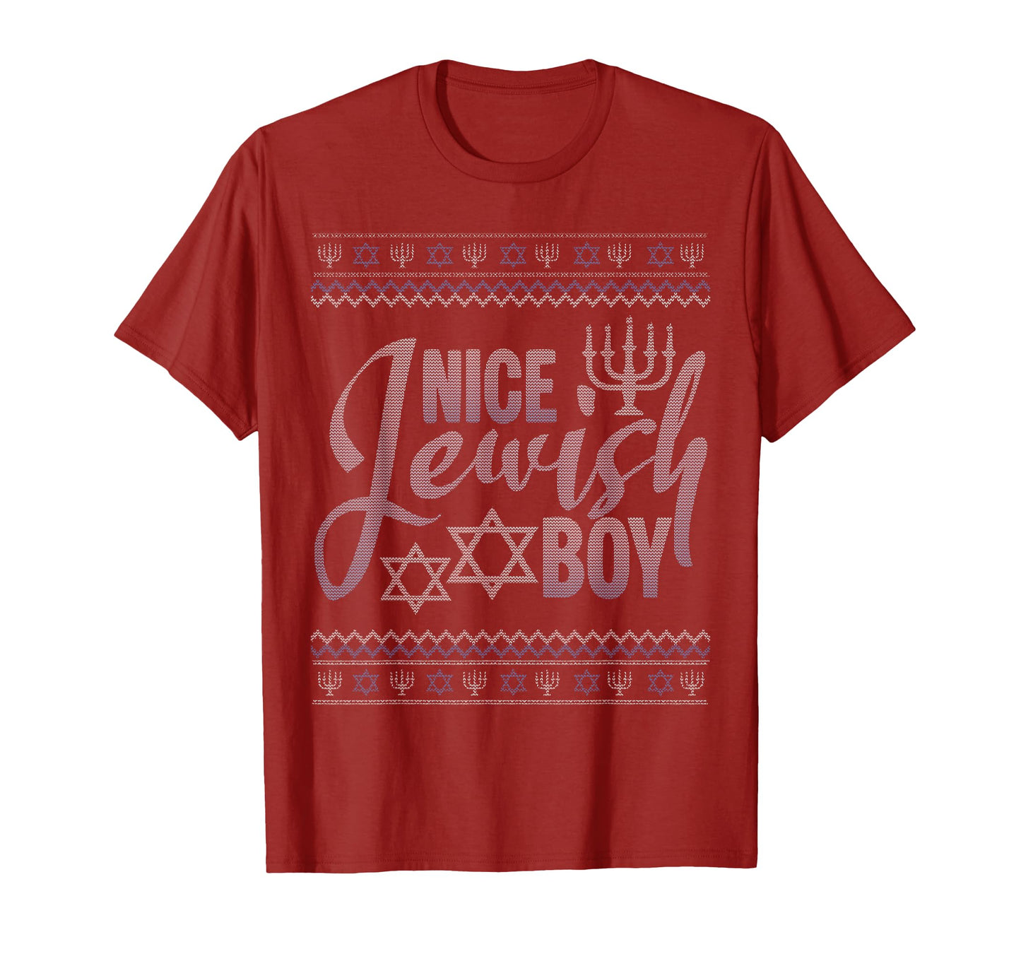 Nice Jewish Boy Menorah Ugly Christmas Happy Hanukkah T-Shirt