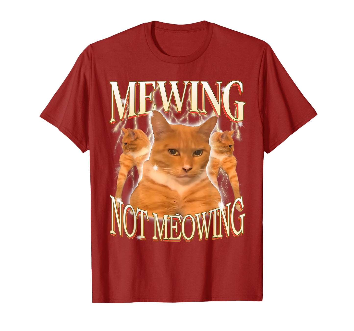 Funny Cat Meme Mewing Not Meowing Cat Trend Gen Z Cat Lover T-Shirt