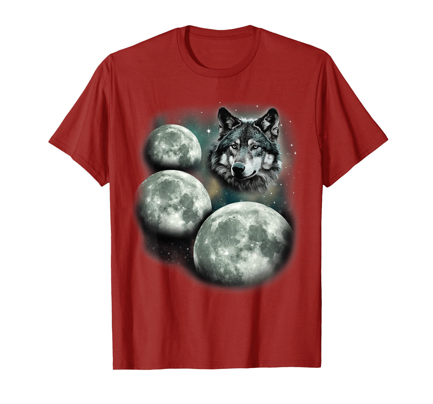 Three Moon Wolf | 3 Moons Howling At Space Wolf Magic Meme T-Shirt
