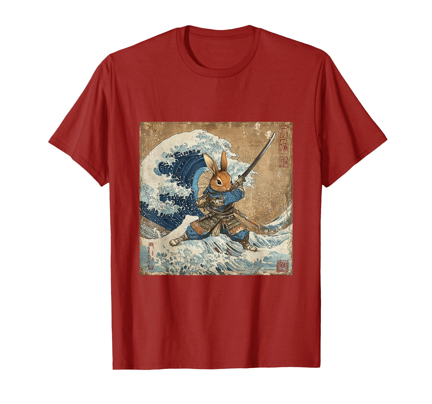 Bunny Rabbit Samurai Warrior Vintage Japanese Art Anime T-Shirt