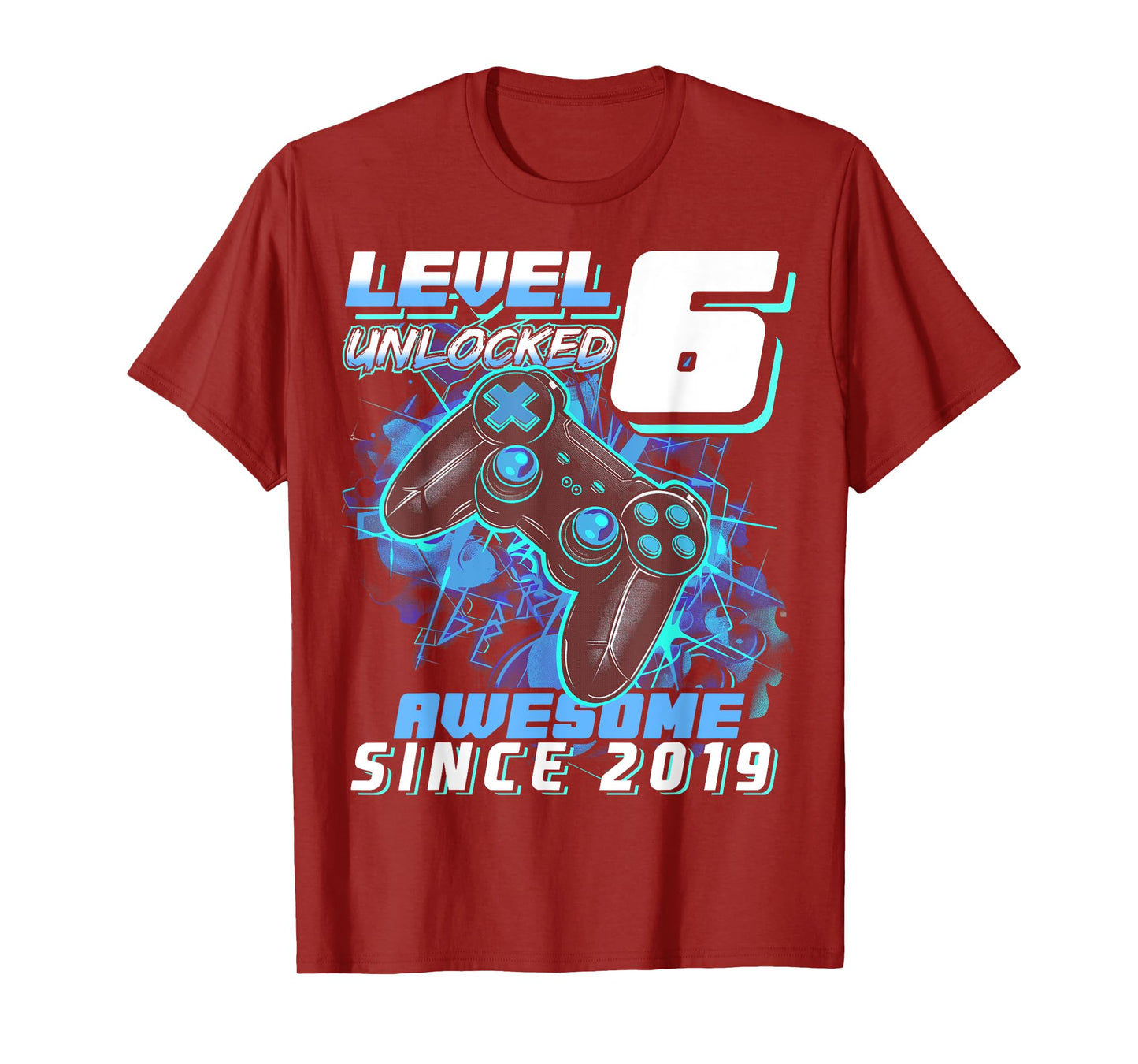 6th Birthday Boy Level 6 Gamer 6 Year Video Game Party T-Shirt