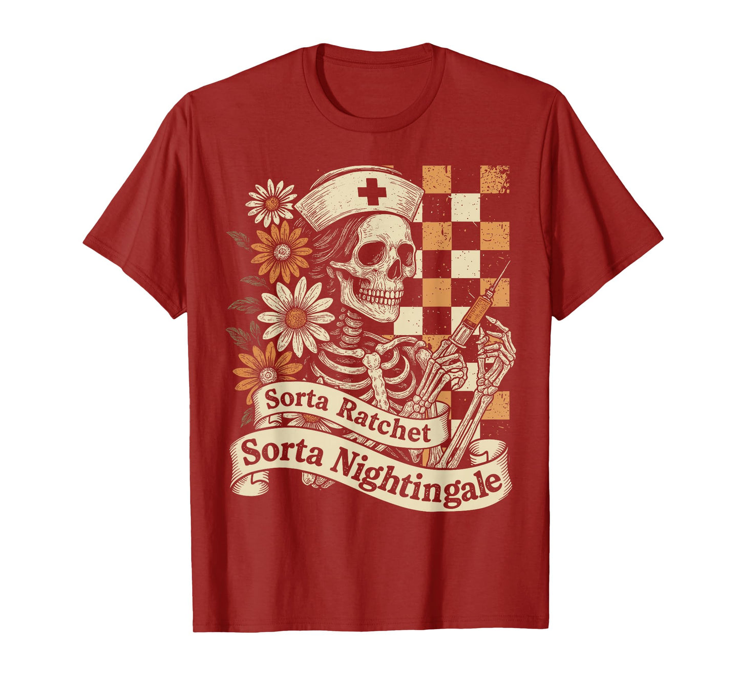 Sorta Ratchet Sorta Nightingale Skeleton Nurse Halloween T-Shirt