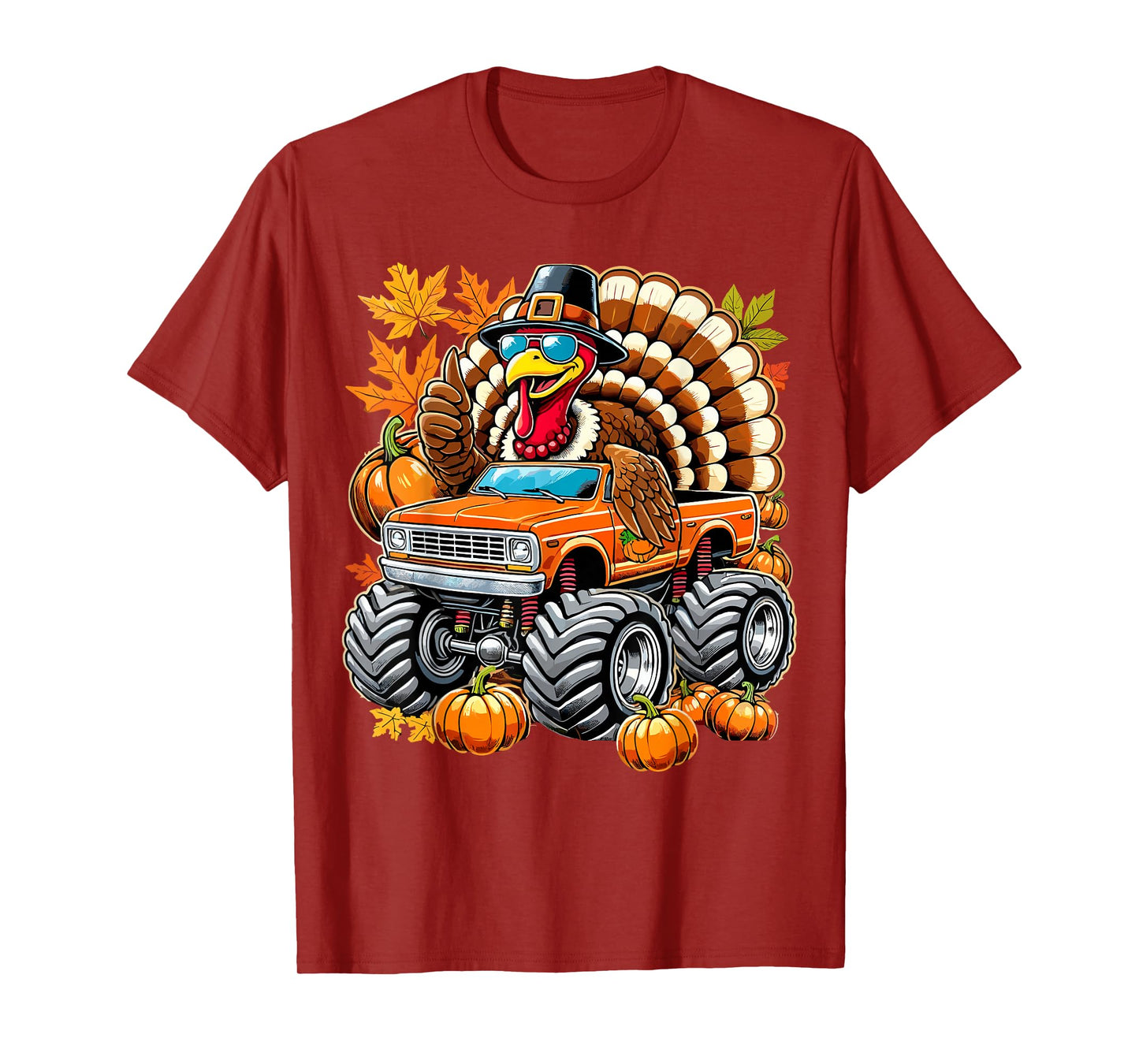 Thanksgiving Turkey Riding Monster Truck T-Shirt