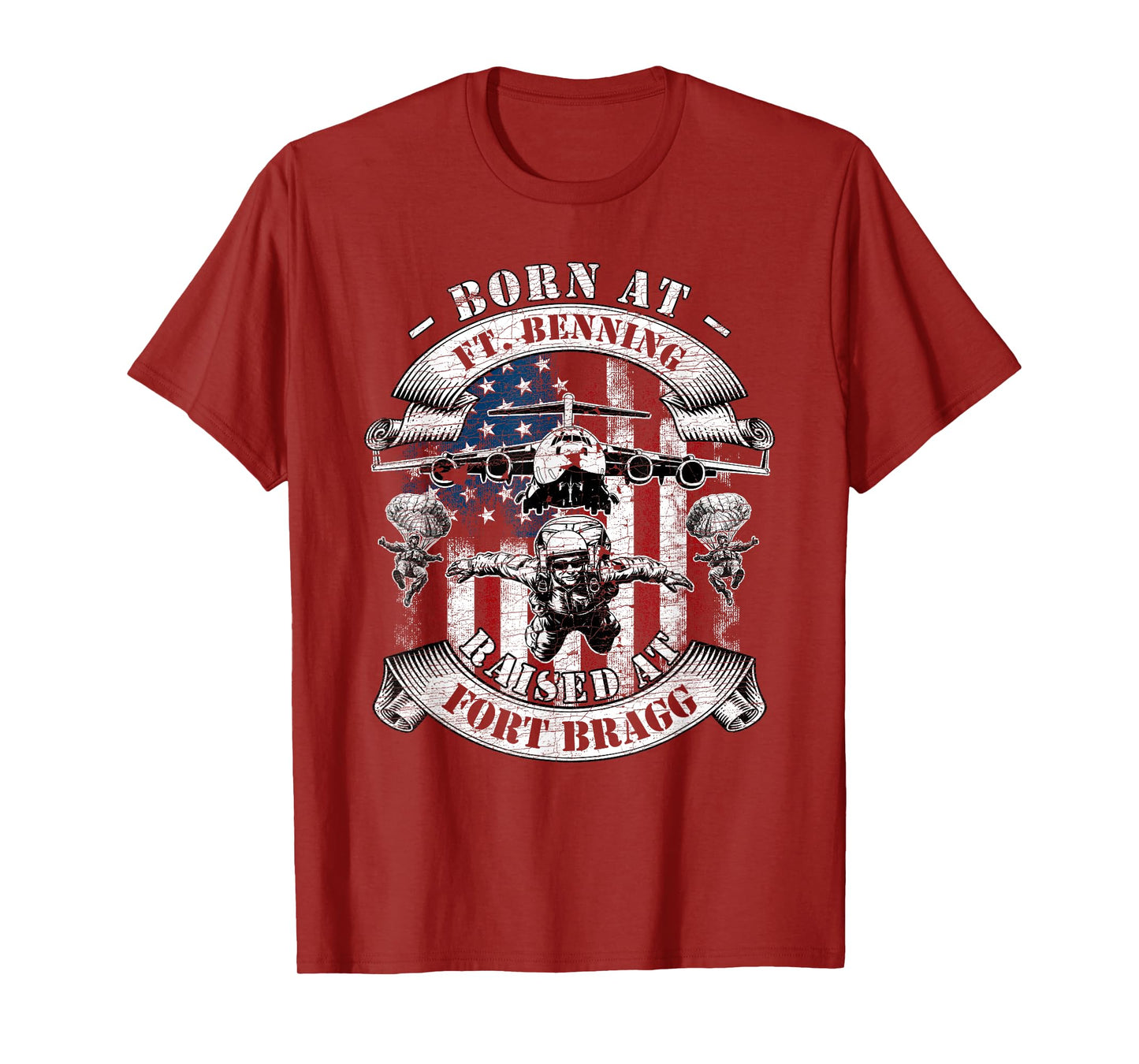 Born At Fort Benning Raised At Fort Bragg 82nd Airborne T-Shirt
