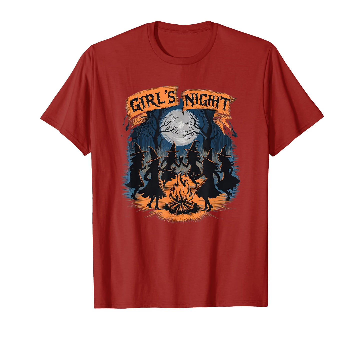 Girls' Night Witch Coven Halloween Design Spooky Fun Artwork T-Shirt