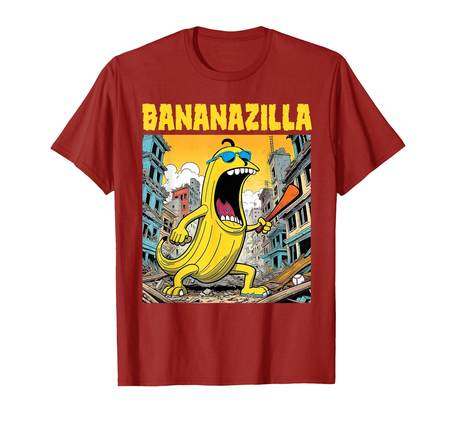 Bananazilla Banana Baseball Monster Bananas Kids Youth Boys T-Shirt